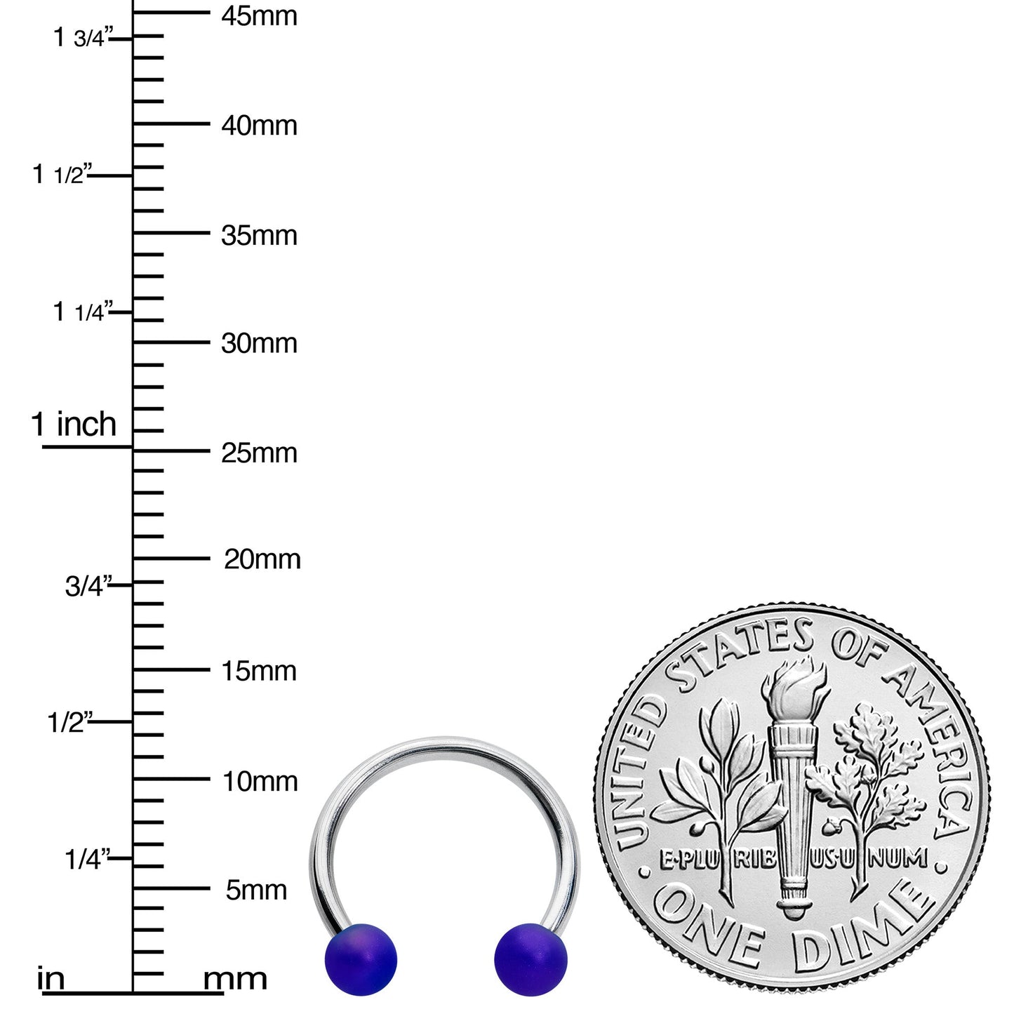 16G 3/8 Matte Blue Aurora Horseshoe Circular Barbell