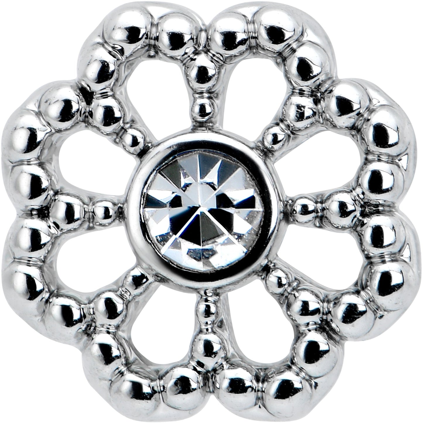 16G 1/4 Clear Gem Baroque Fabulous Flower Cartilage Tragus Earring