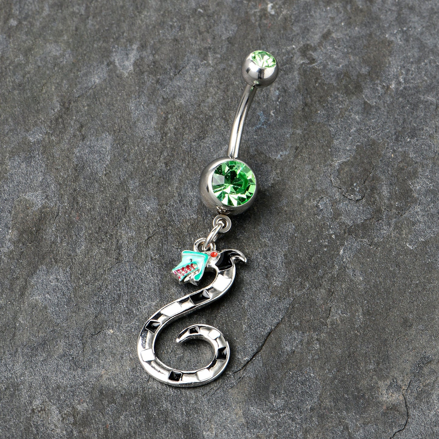 Green Gem Officially Licensed Beetlejuice SandWorm Dangle Belly Ring