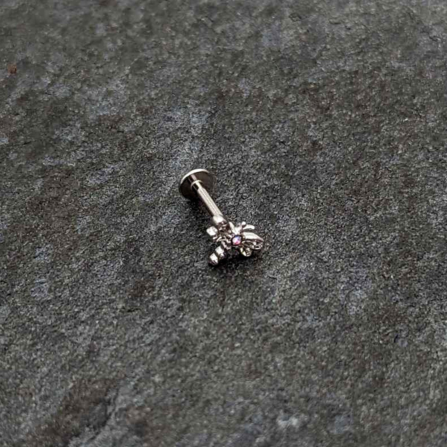 16G 5/16 Aurora Gem Ornate Dragonfly Labret Monroe Tragus