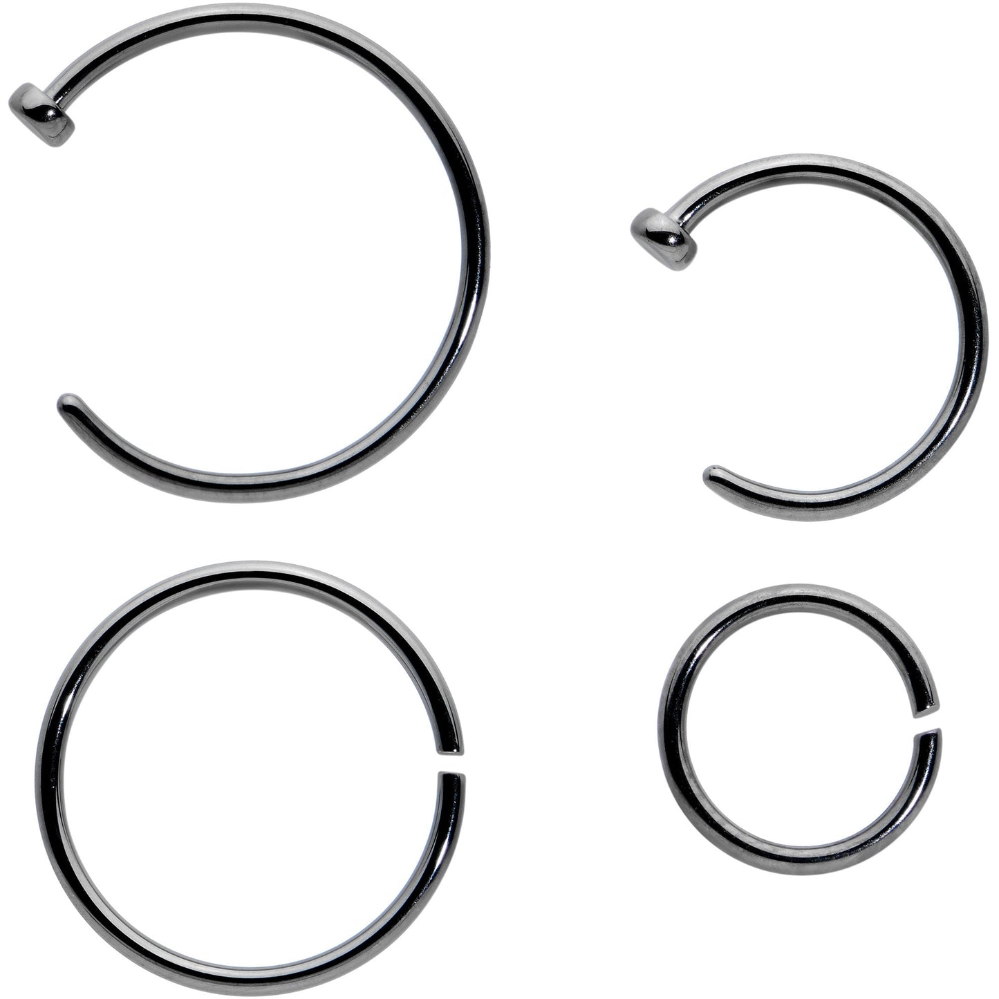 20G 12 Pack ASTM F-136 Implant Grade Titanium Hoop Nose Ring Septum Cartilage Ear Hoop Earring Set