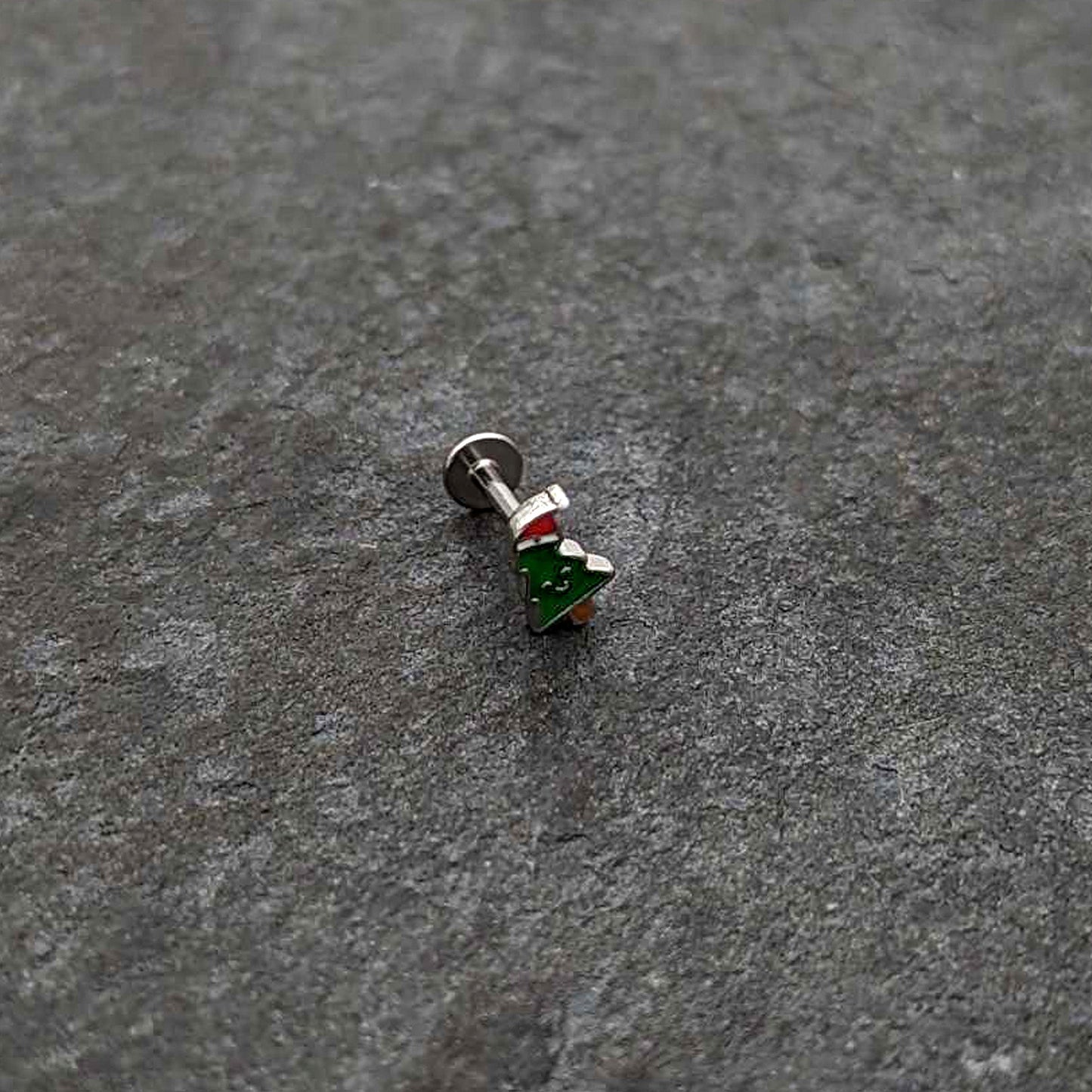 16G 5/16 Happy Christmas Tree Hat Labret Monroe Tragus