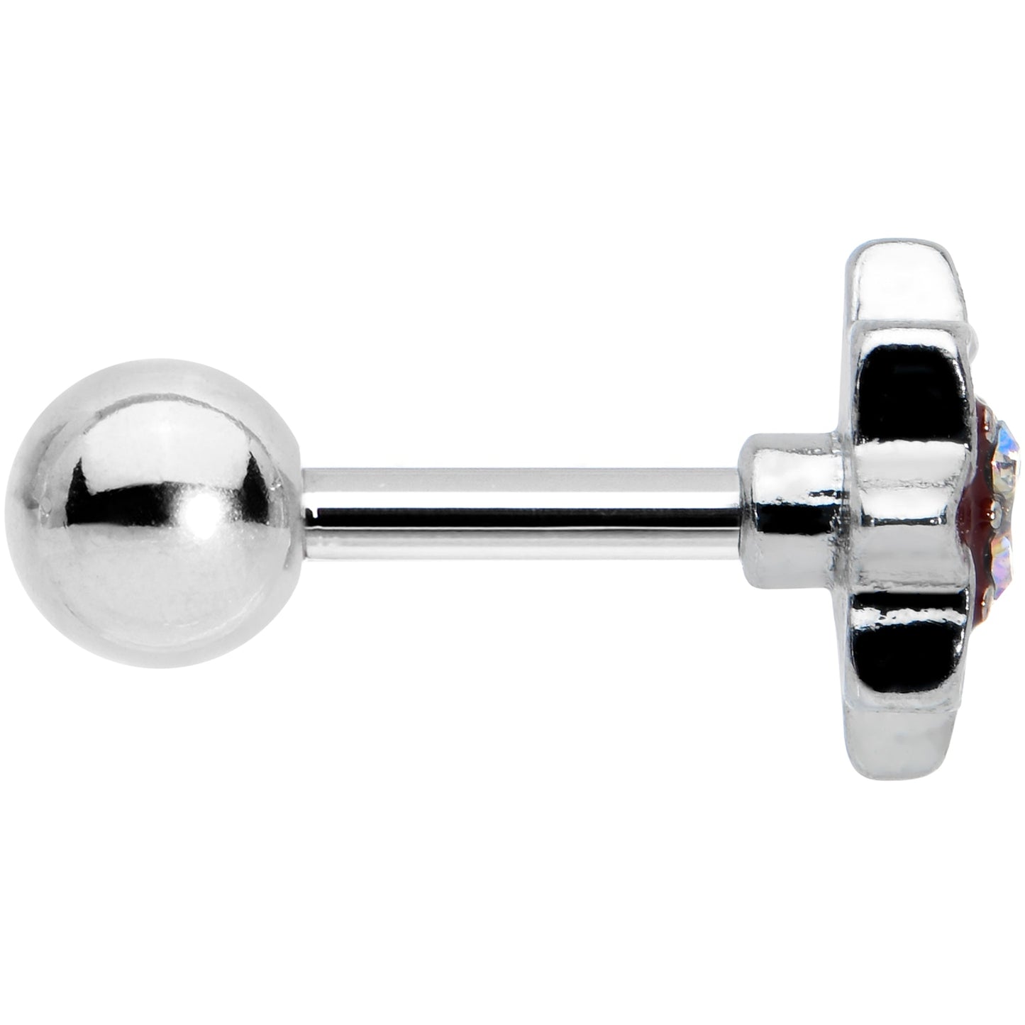 16G 1/4 Aurora Gem Poinsettia Flower Cartilage Tragus Earring