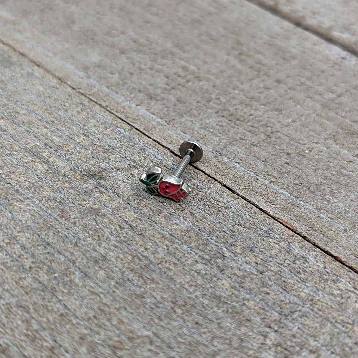 16G 5/16 Sweet Happy Rose Flower Labret Monroe Tragus