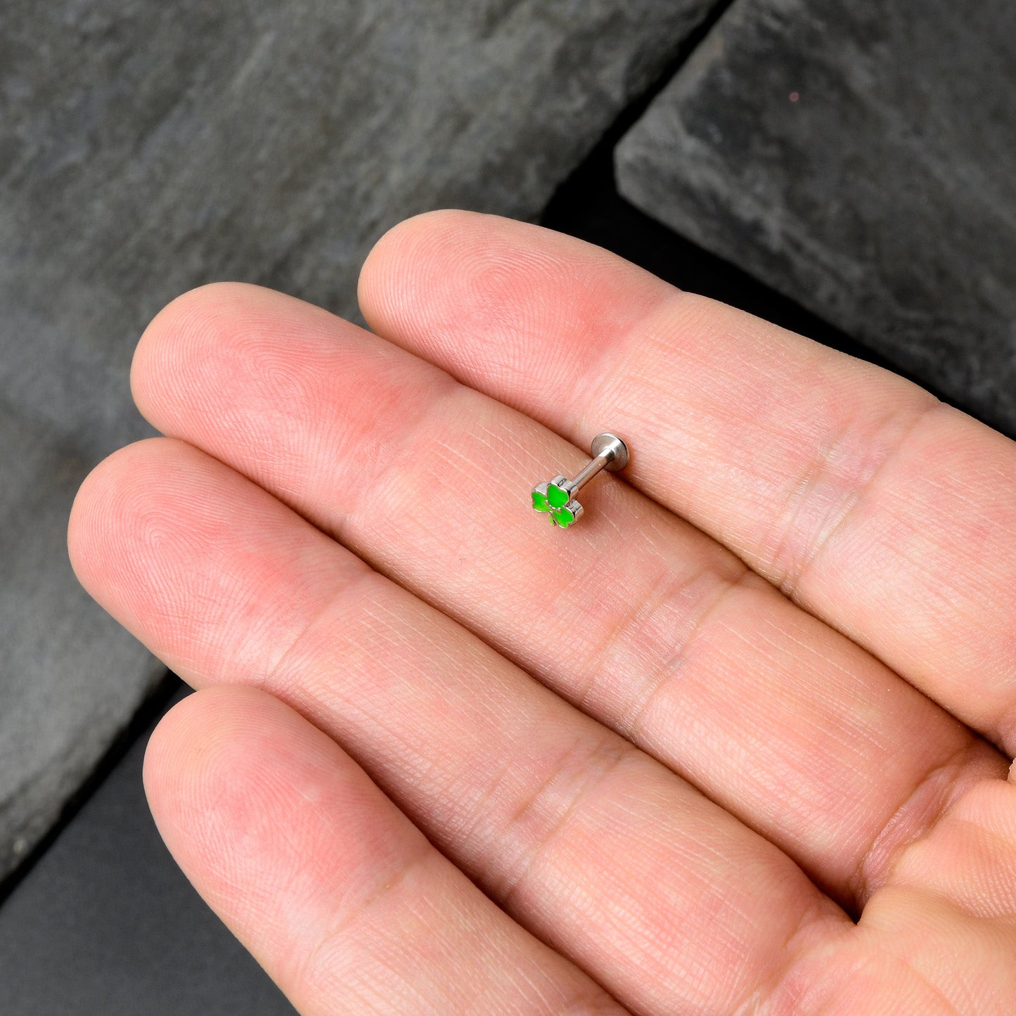 16G 5/16 Sweet Happy Shamrock St Patricks Labret Monroe Tragus