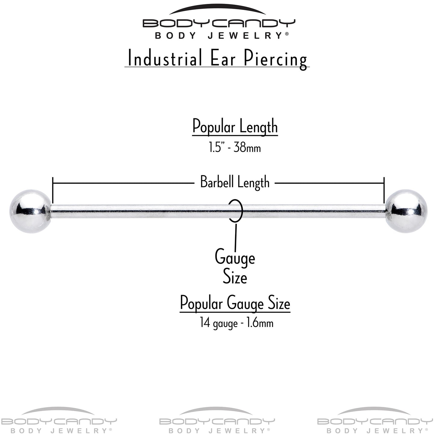 14G Pink Clear CZ Gem Snowflake Style Industrial Barbell 38mm
