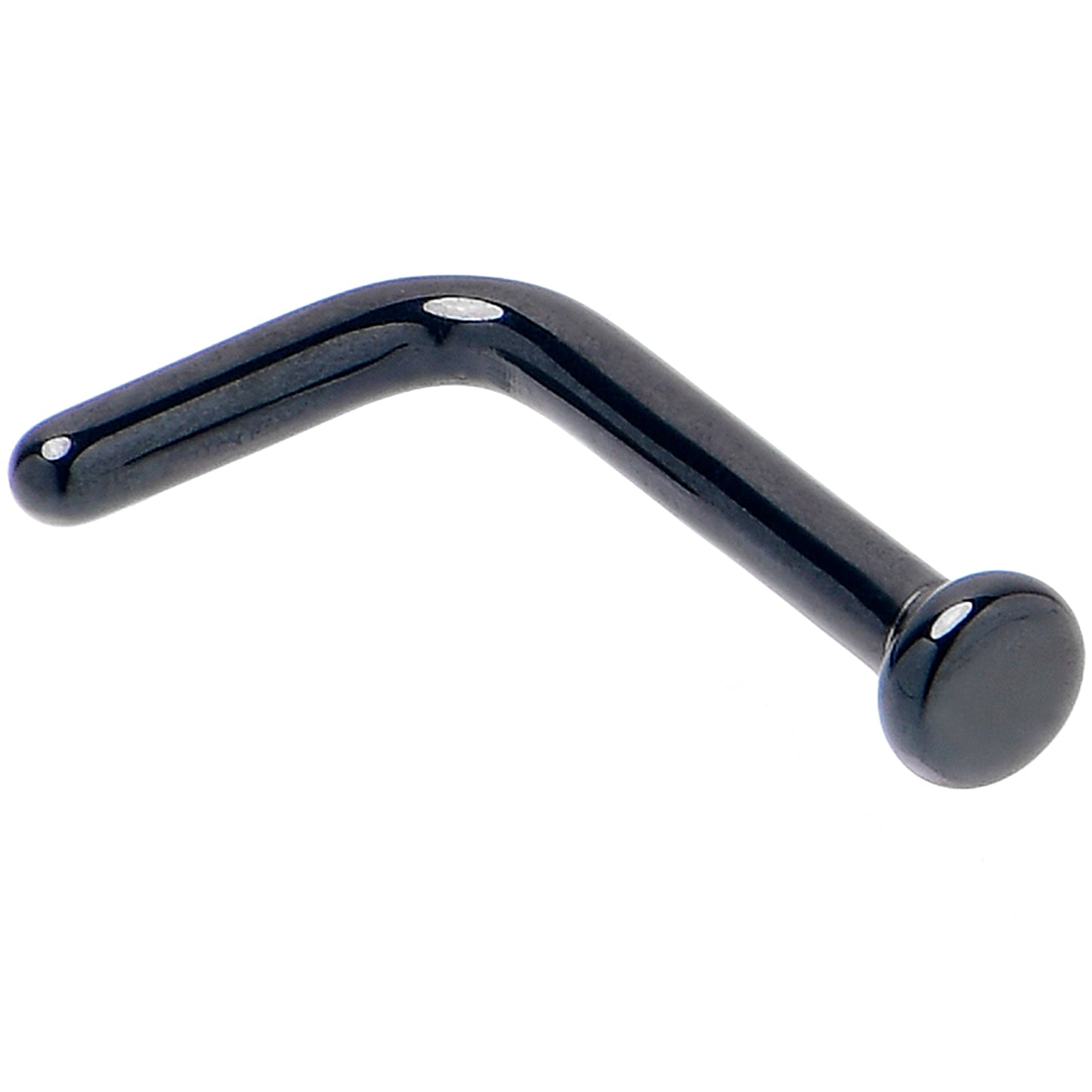 18G 1/4 Black ASTM F-136 Implant Grade Titanium 2mm Disc End L Shape Nose Ring