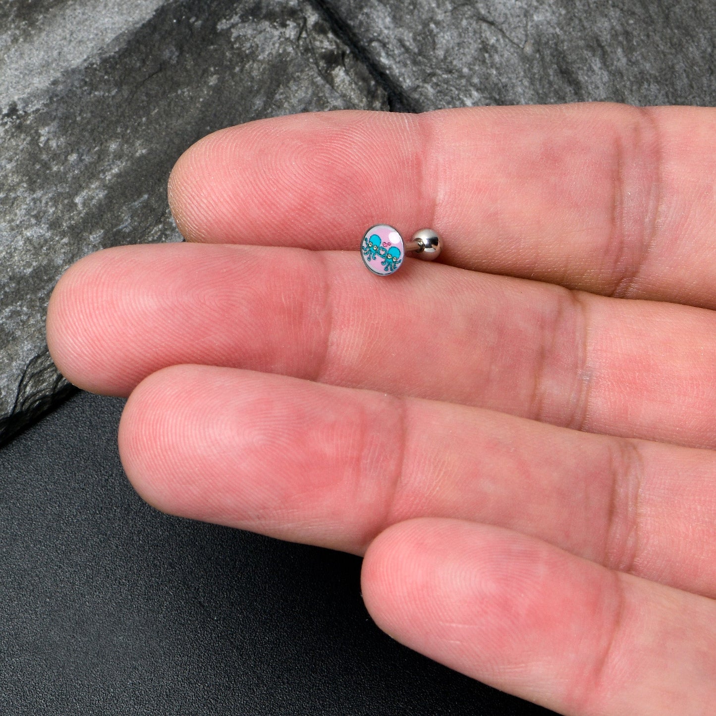 16G 1/4 Loving Octopus Duo Cartilage Tragus Earring