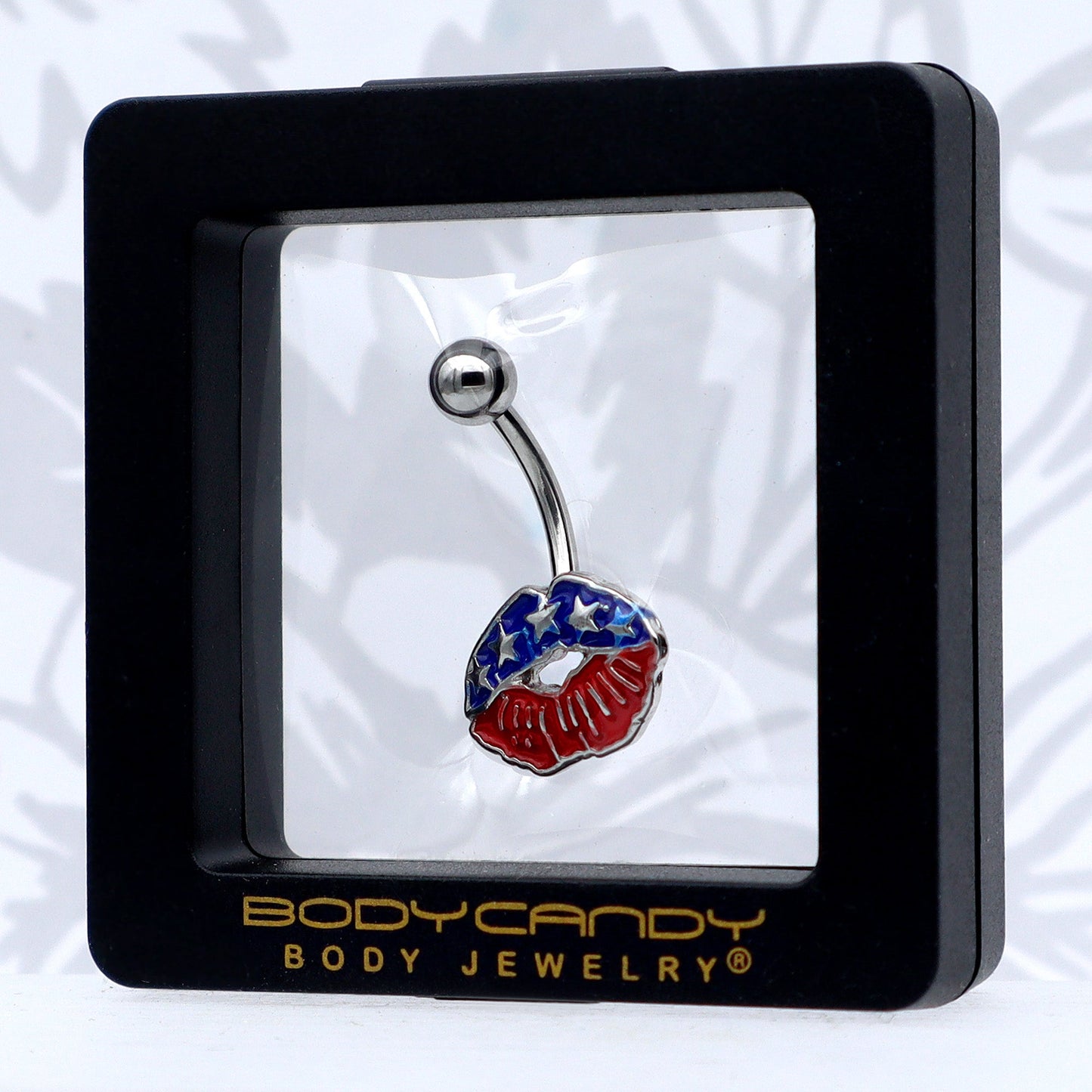 Patriotic Kissy Lips Belly Ring