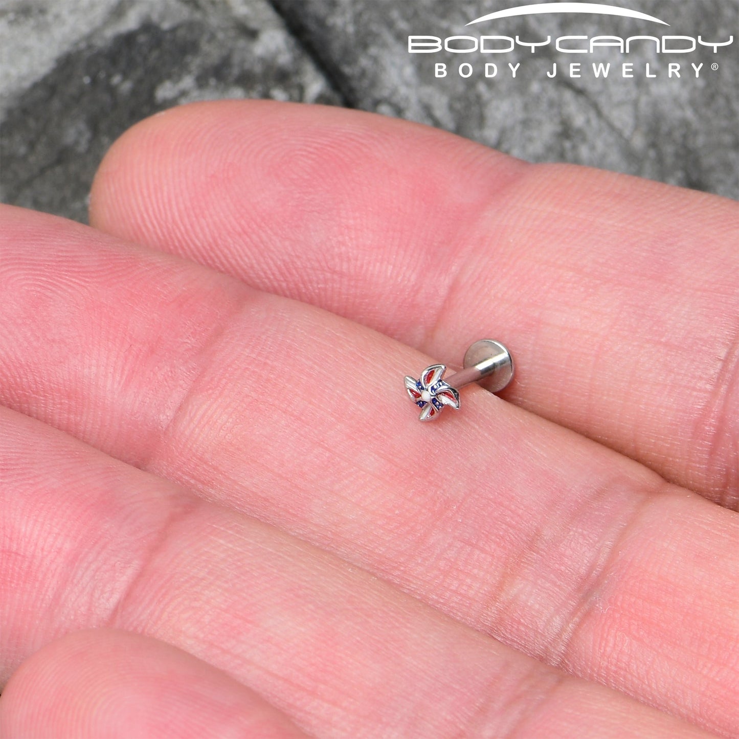 16G 5/16 Patriotic Pinwheel Labret Monroe Tragus