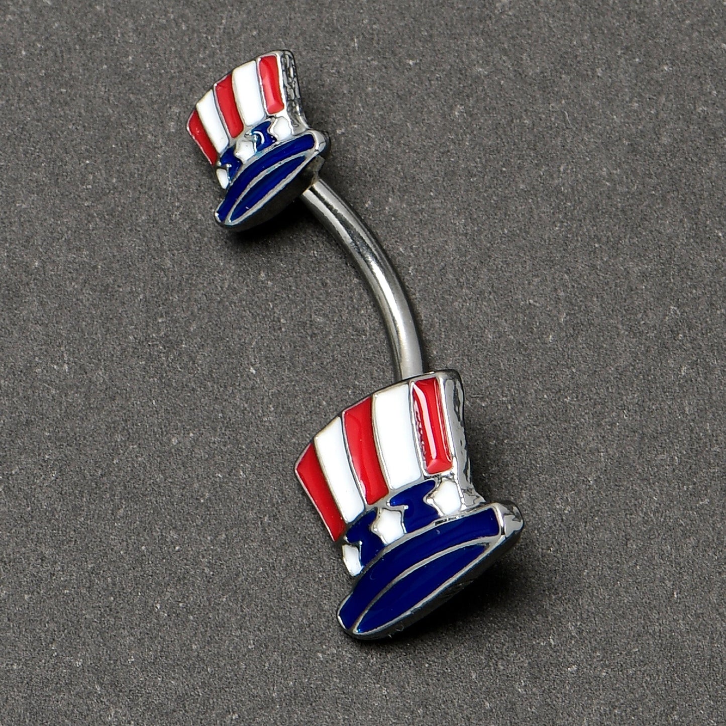 Patriotic Uncle Sam Top Hat Double Mount Belly Ring
