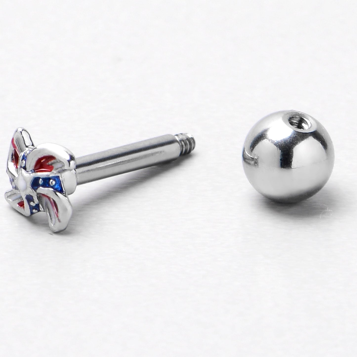 16G 1/4 Patriotic Pinwheel Cartilage Tragus Earring