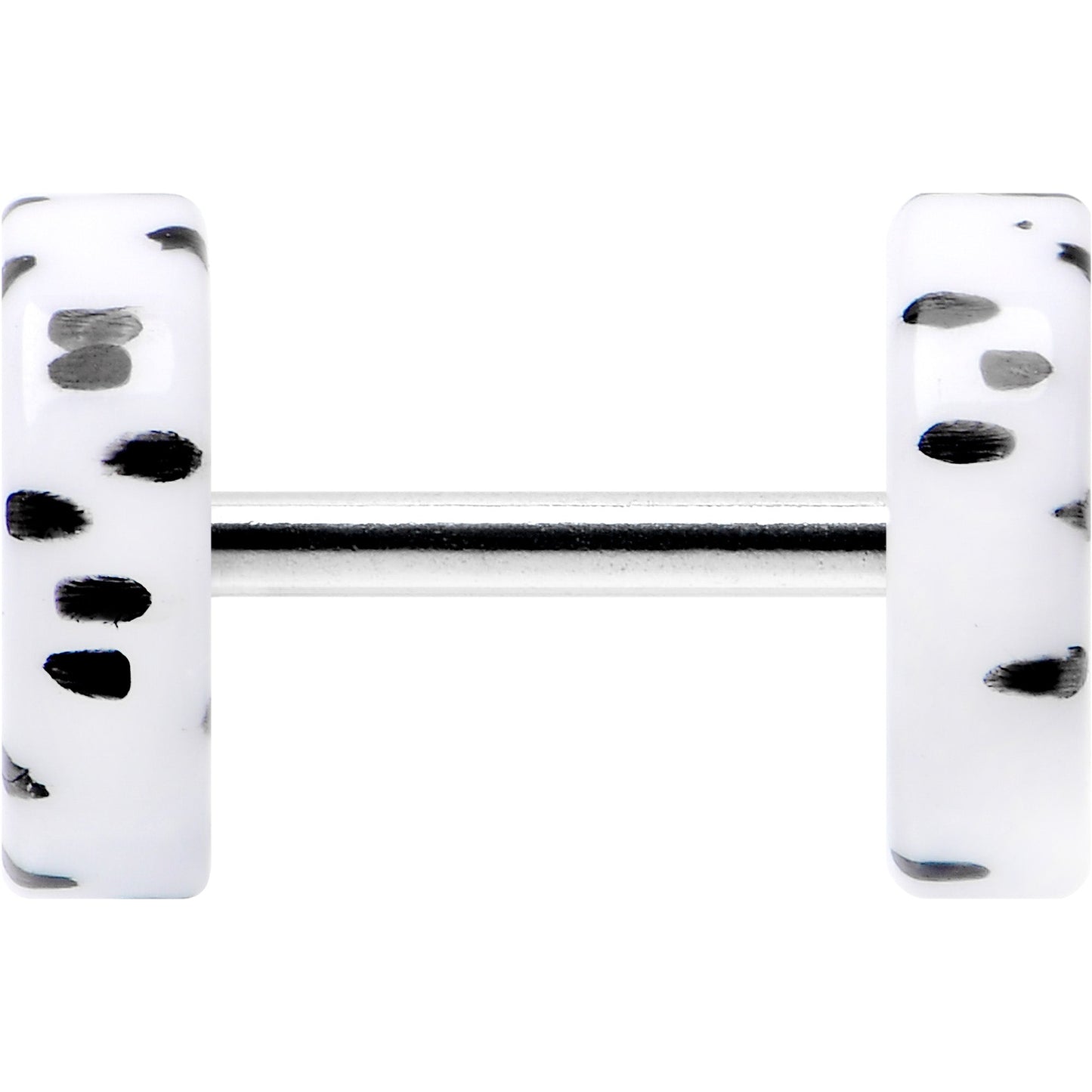 16G White Acrylic Polka Dots Black Cheater Plug Set