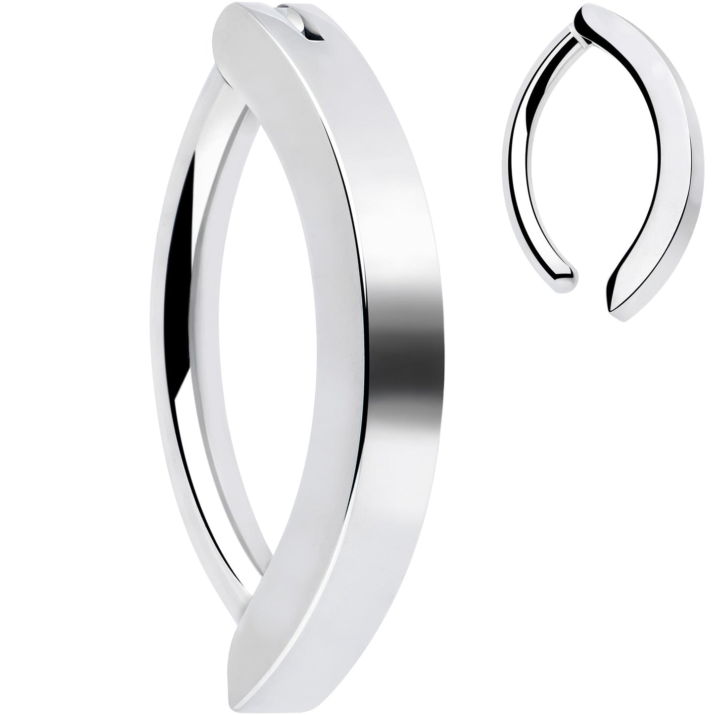 14G 1/2 ASTM F-136 Implant Grade Titanium Hinged Hoop Belly Ring