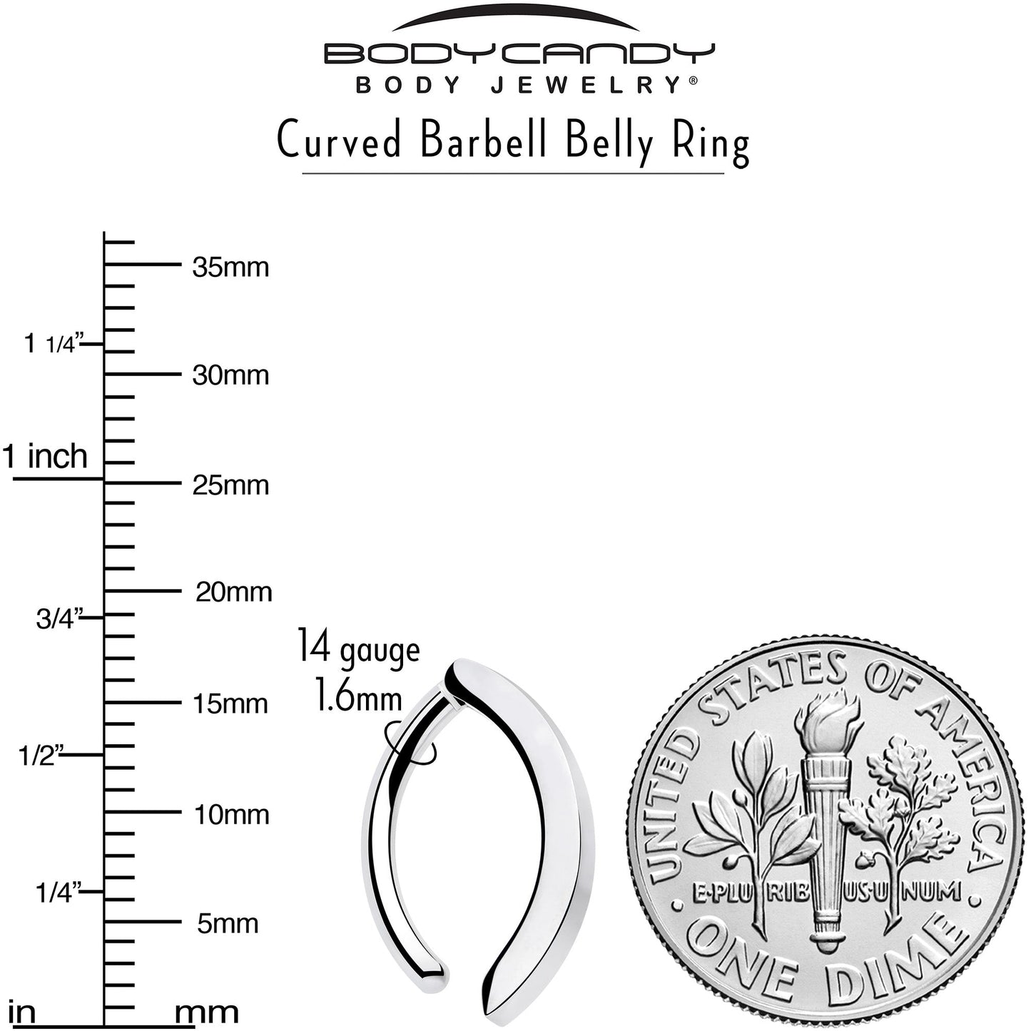 14G 1/2 ASTM F-136 Implant Grade Titanium Hinged Hoop Belly Ring
