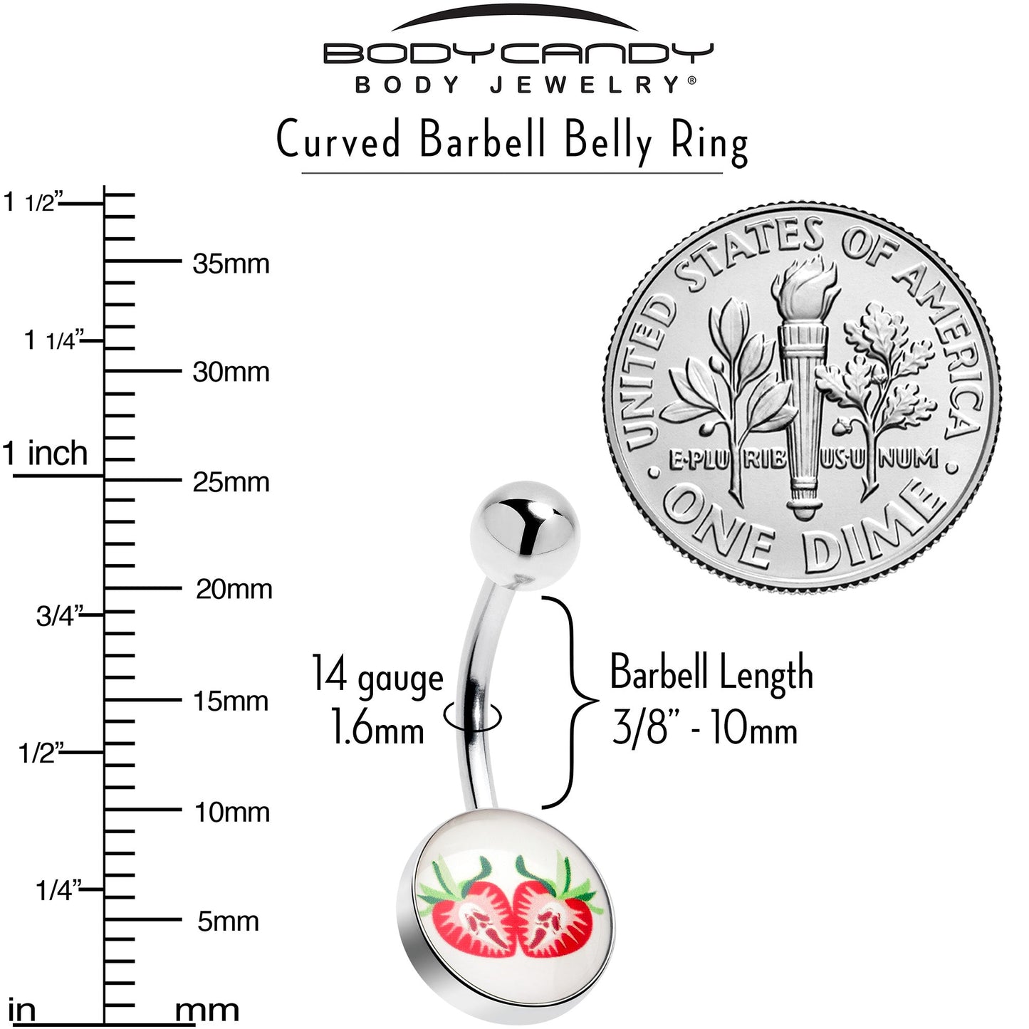 Screaming Strawberry Horror Fruit Belly Ring