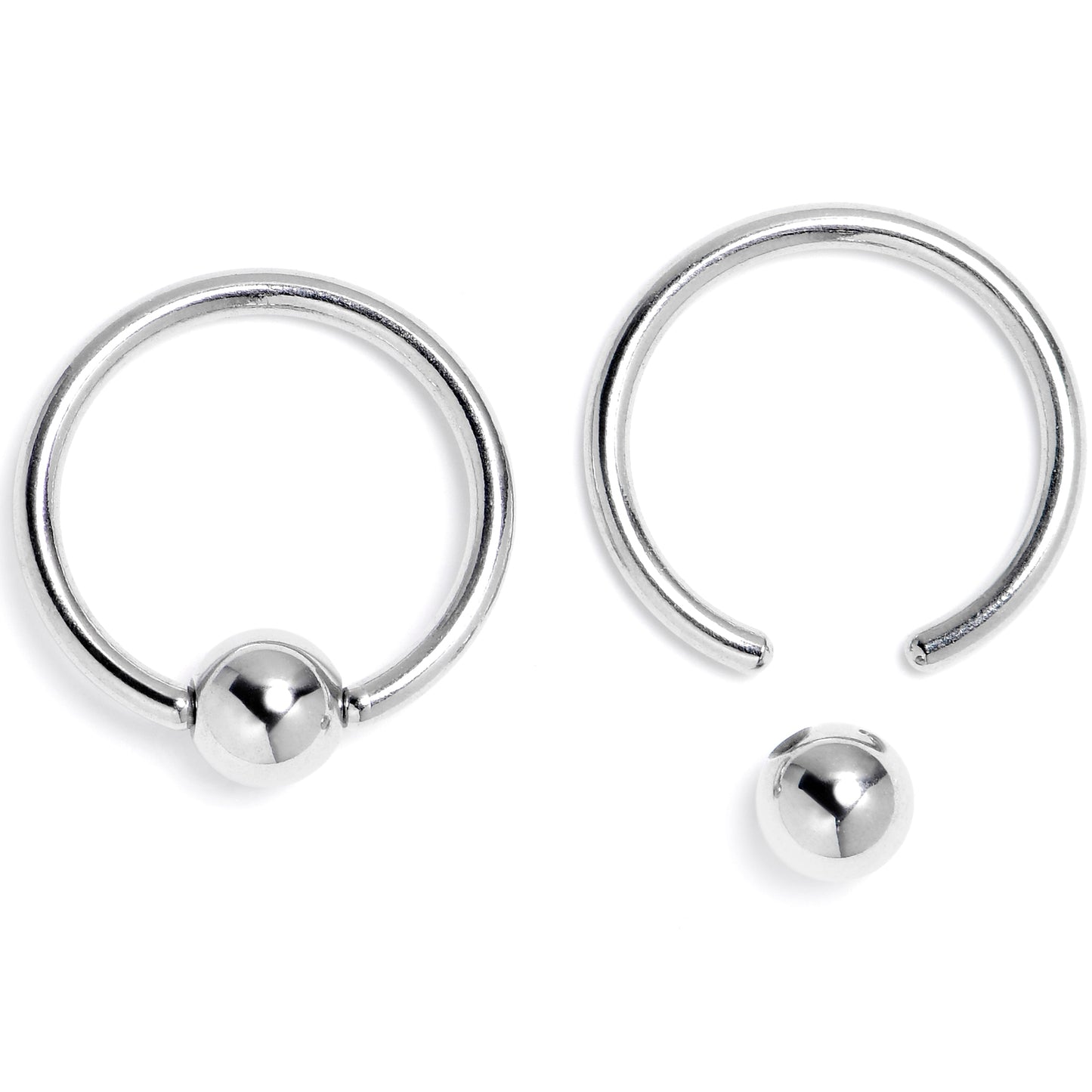 16G 3/8 Frankenheart Green BCR Captive Ring Set of 4