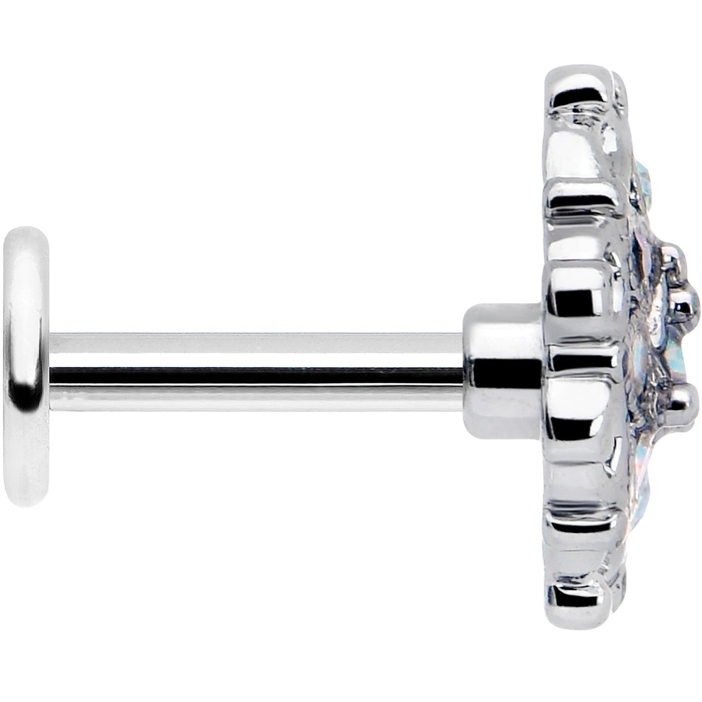 16G 1/4 Aurora Gem Retro Sunburst Cartilage Labret