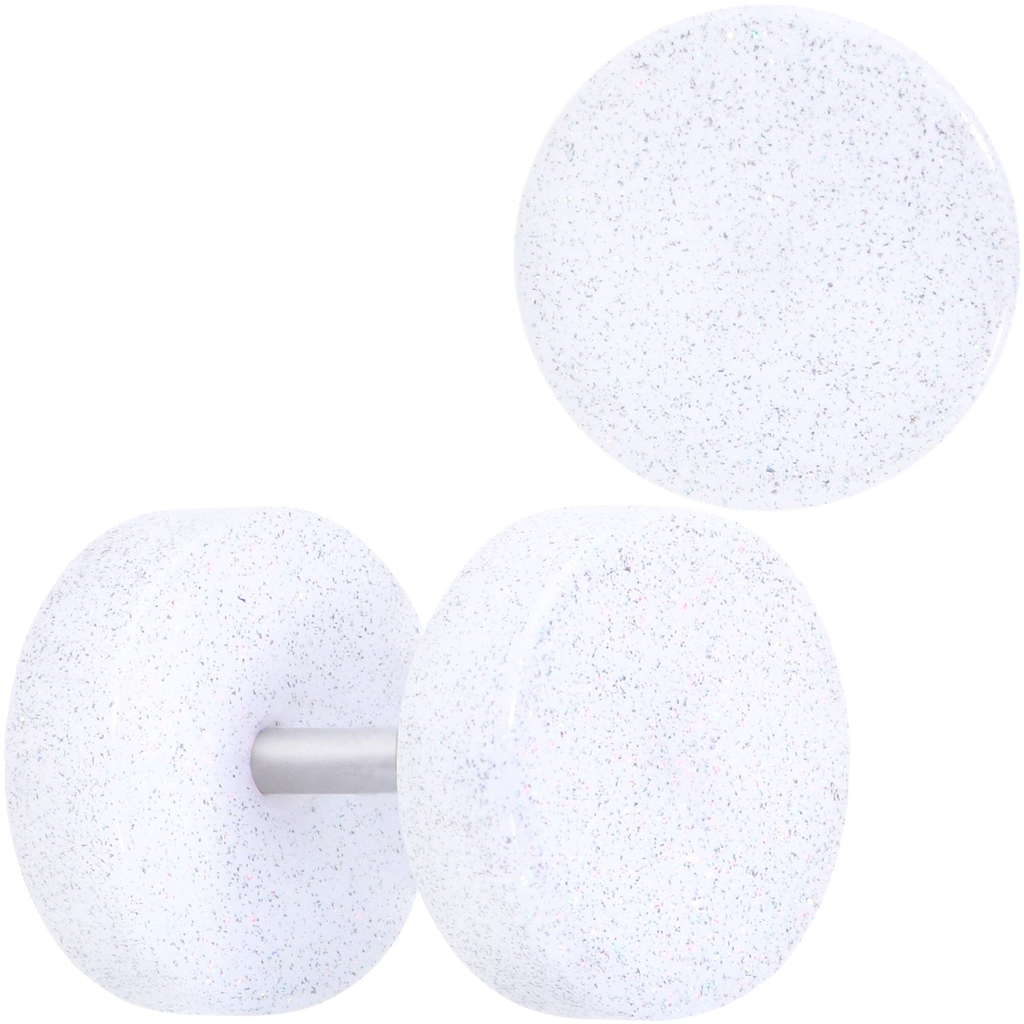 18G White Shimmer Acrylic Cheater Plug Set