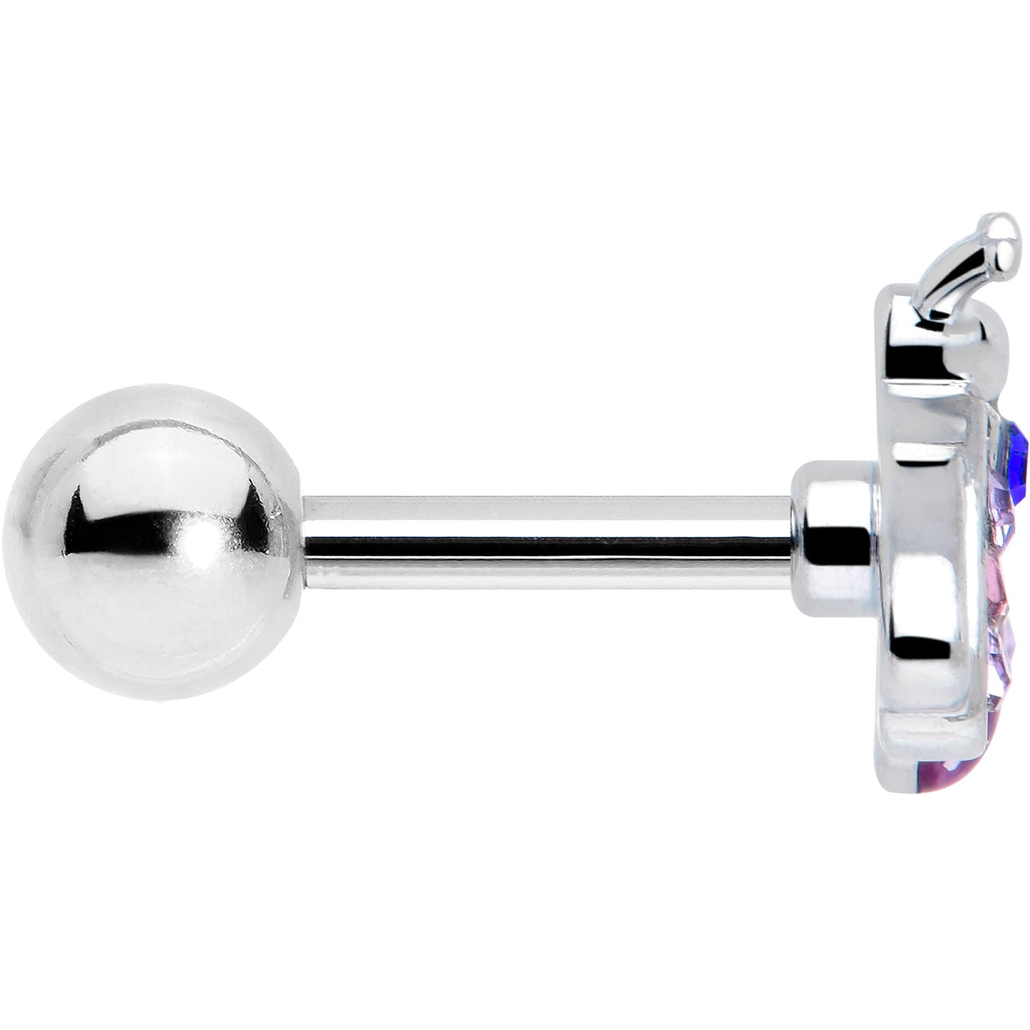 16G 1/4 Pink Blue Gem Beautiful Insect Cartilage Tragus Earring