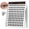 VEYESBEAUTY Self Adhesive Eyelashes Clusters Kit 10-16mm Mix Tray Pre Glued Lash Clusters Idol Natural & Wispy DIY Invisible Band Lash Extensions