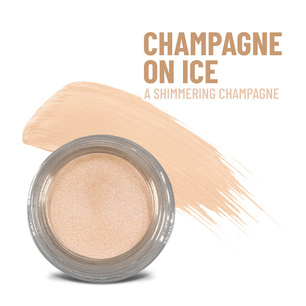 Champagne on Ice Any Wear Creme - A Waterproof Multi-tasking creme to powder product for eyes, cheeks & lips. Can be worn anywhere