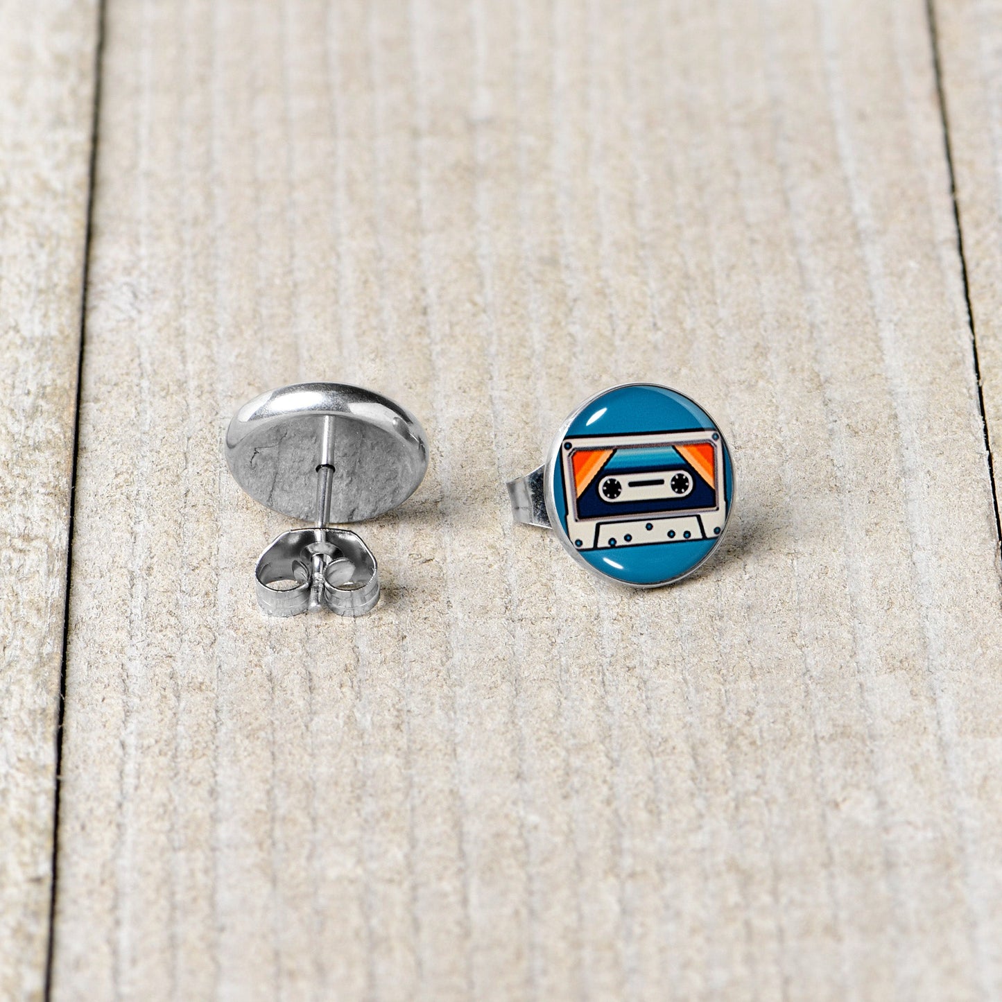 Retro Cassette Tape Stud Earrings by Onyx O