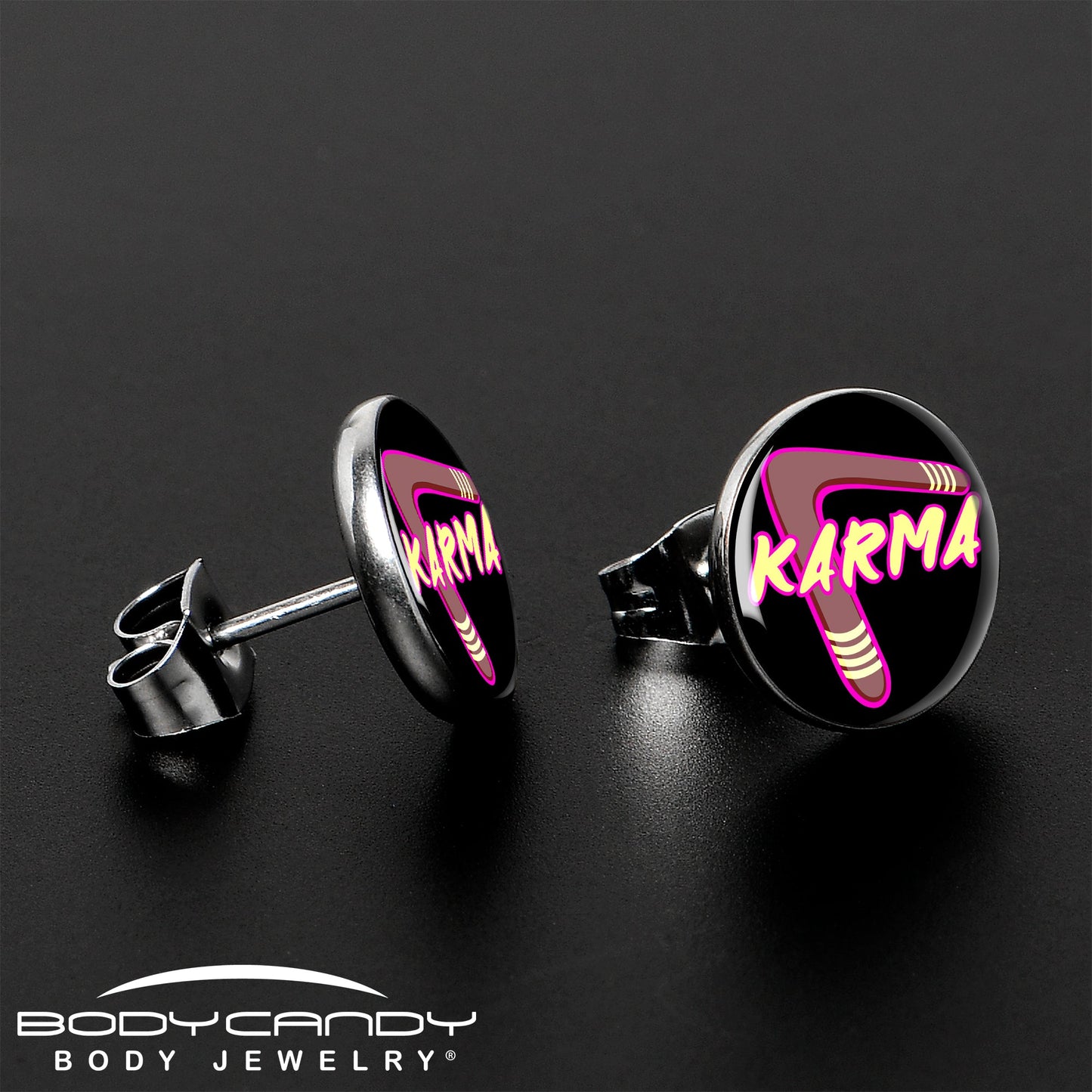 Karmic Boomerang Stud Earrings by Onyx O