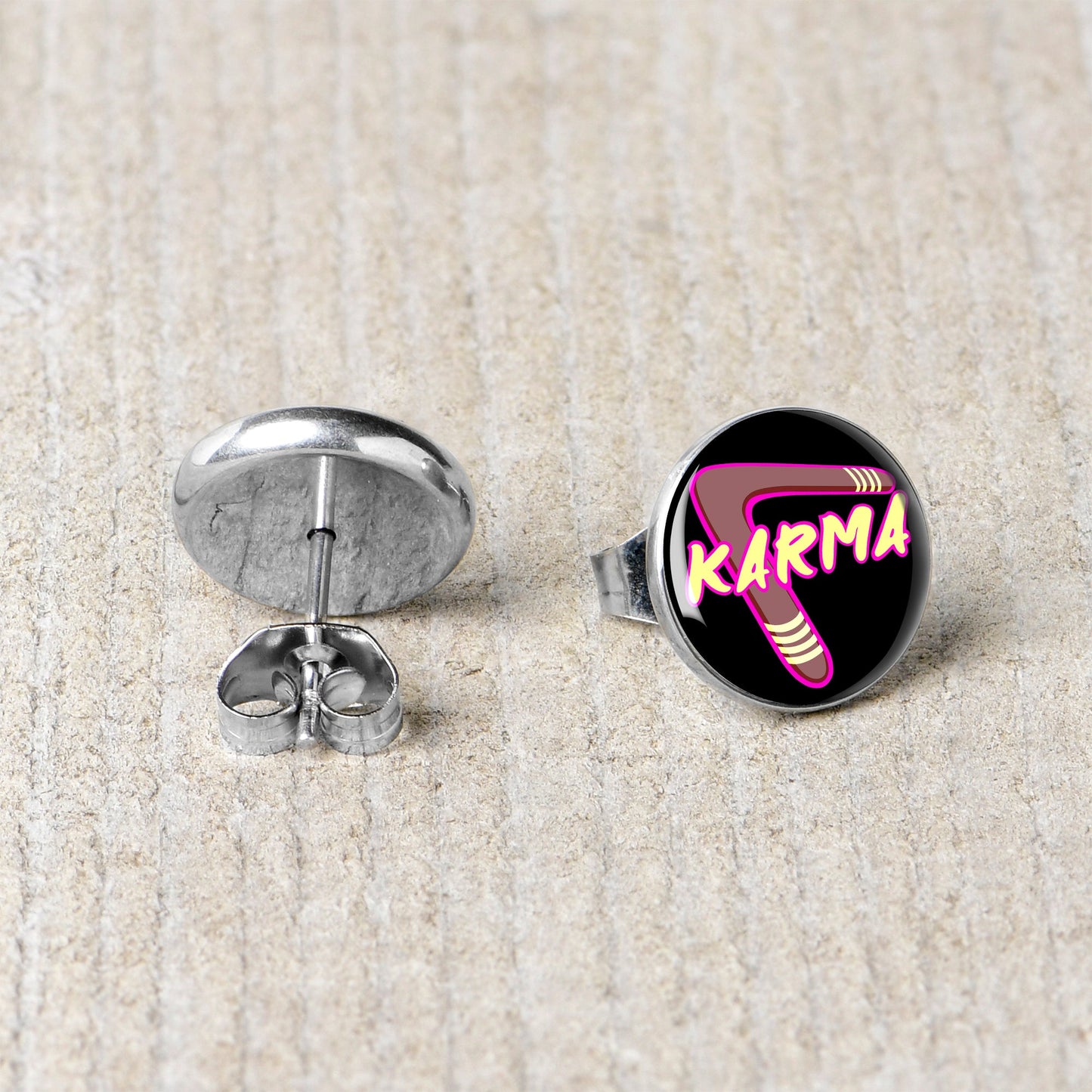 Karmic Boomerang Stud Earrings by Onyx O