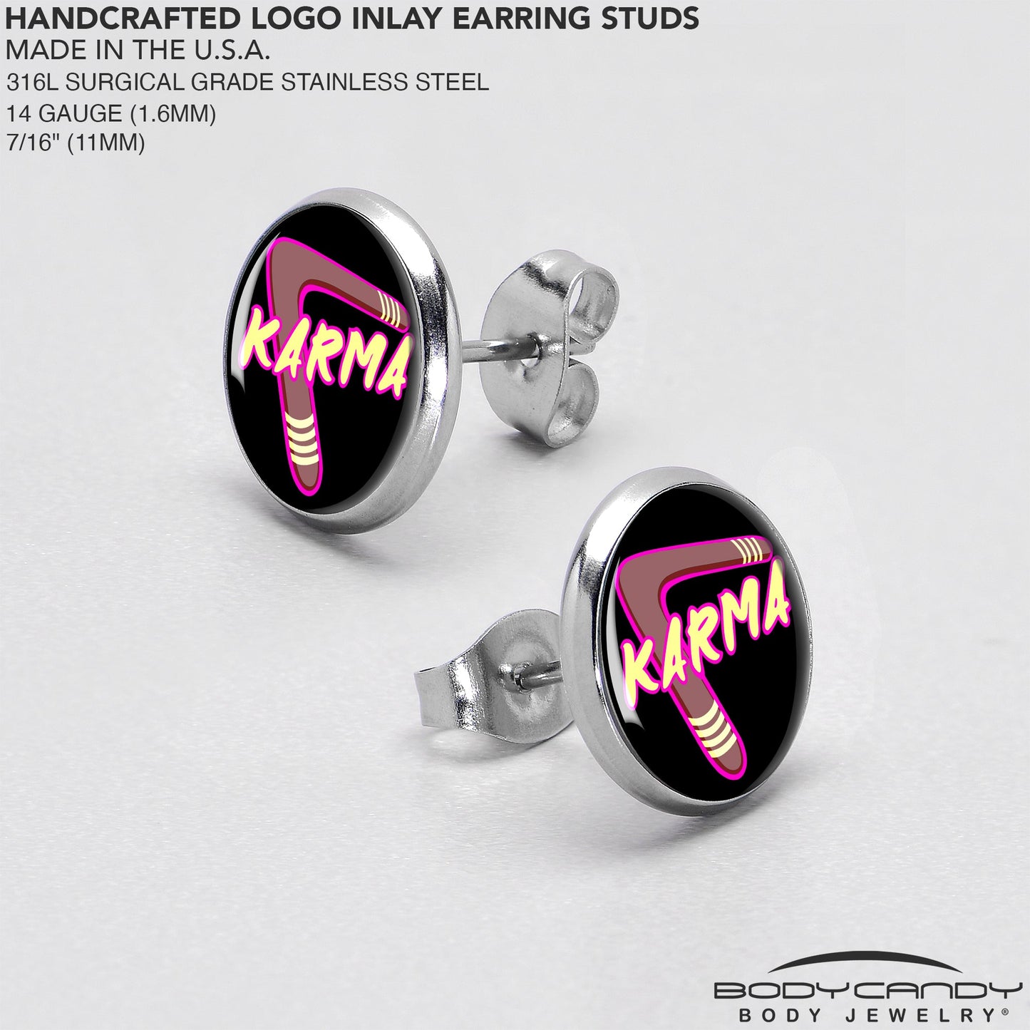 Karmic Boomerang Stud Earrings by Onyx O