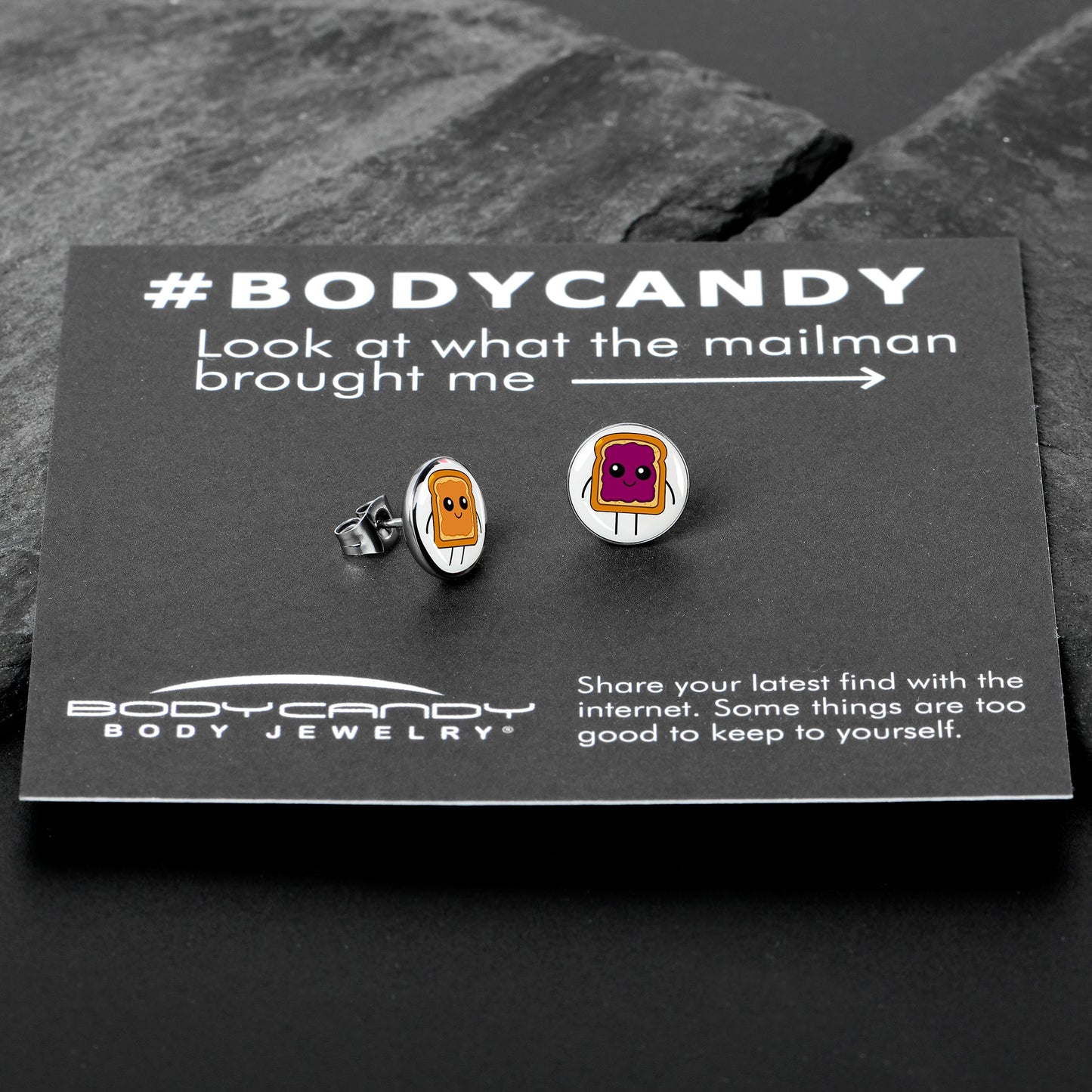 PB and J Peanut Butter and Jelly Sandwich Stud Earrings by Onyx O