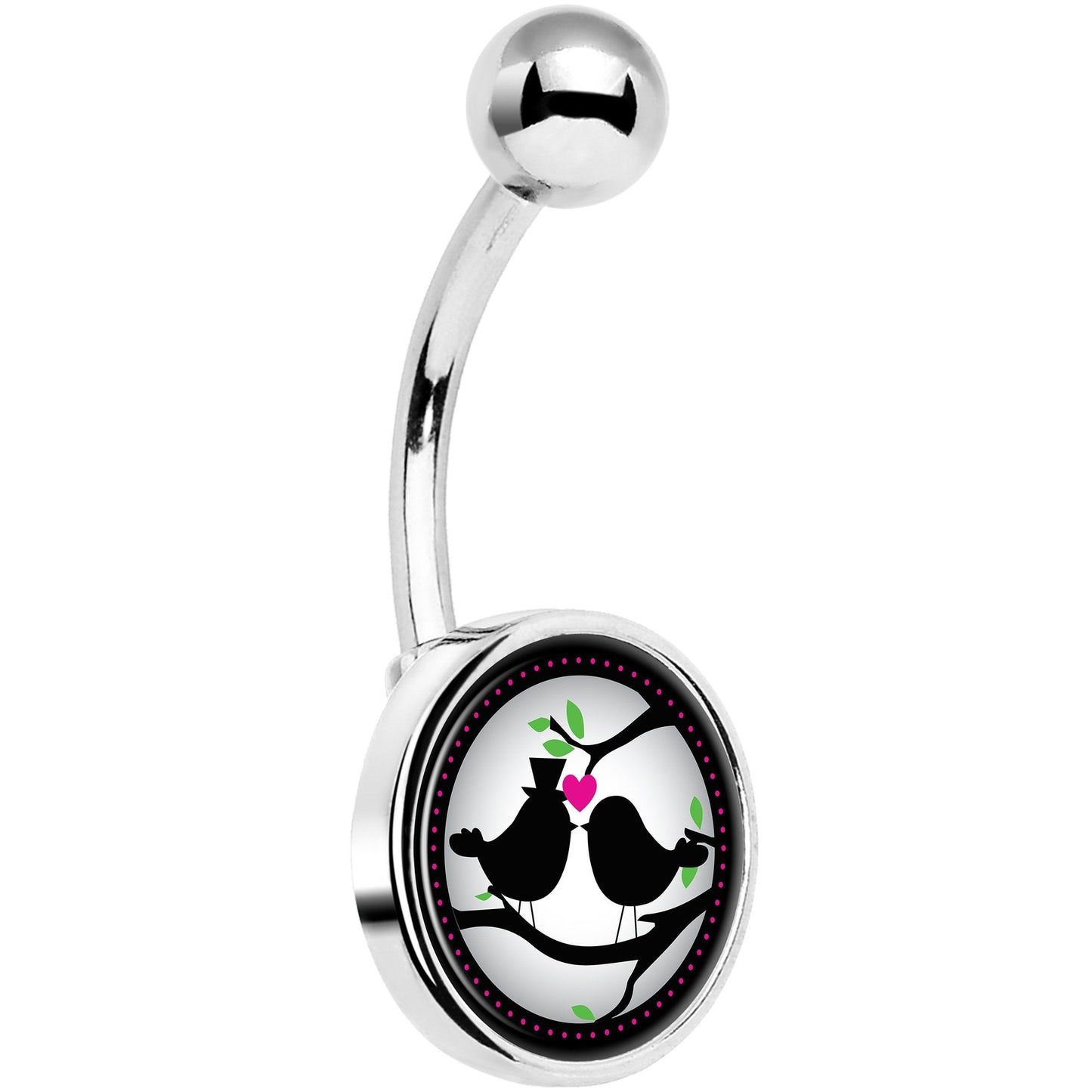Lovebirds Silhouette Belly Ring