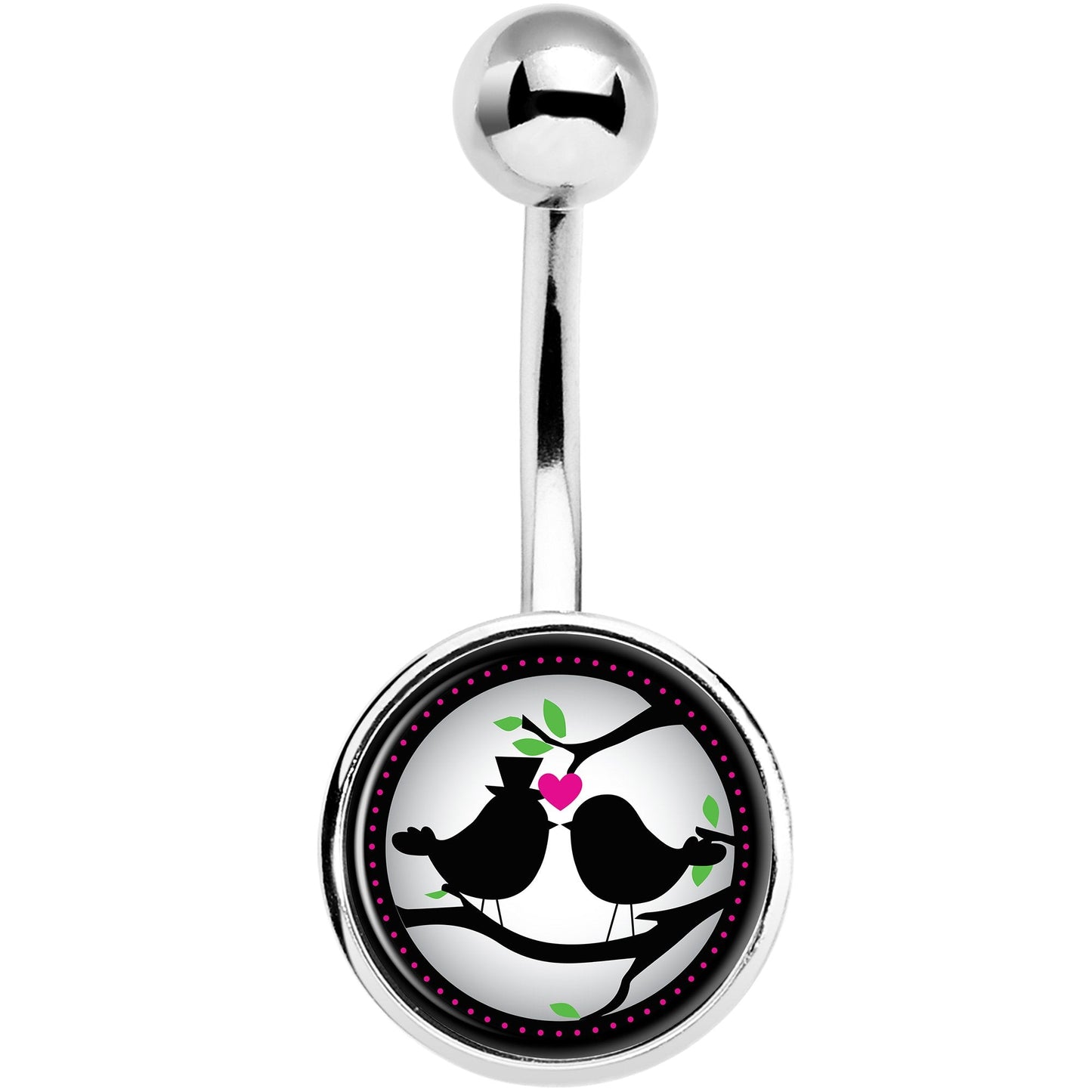 Lovebirds Silhouette Belly Ring