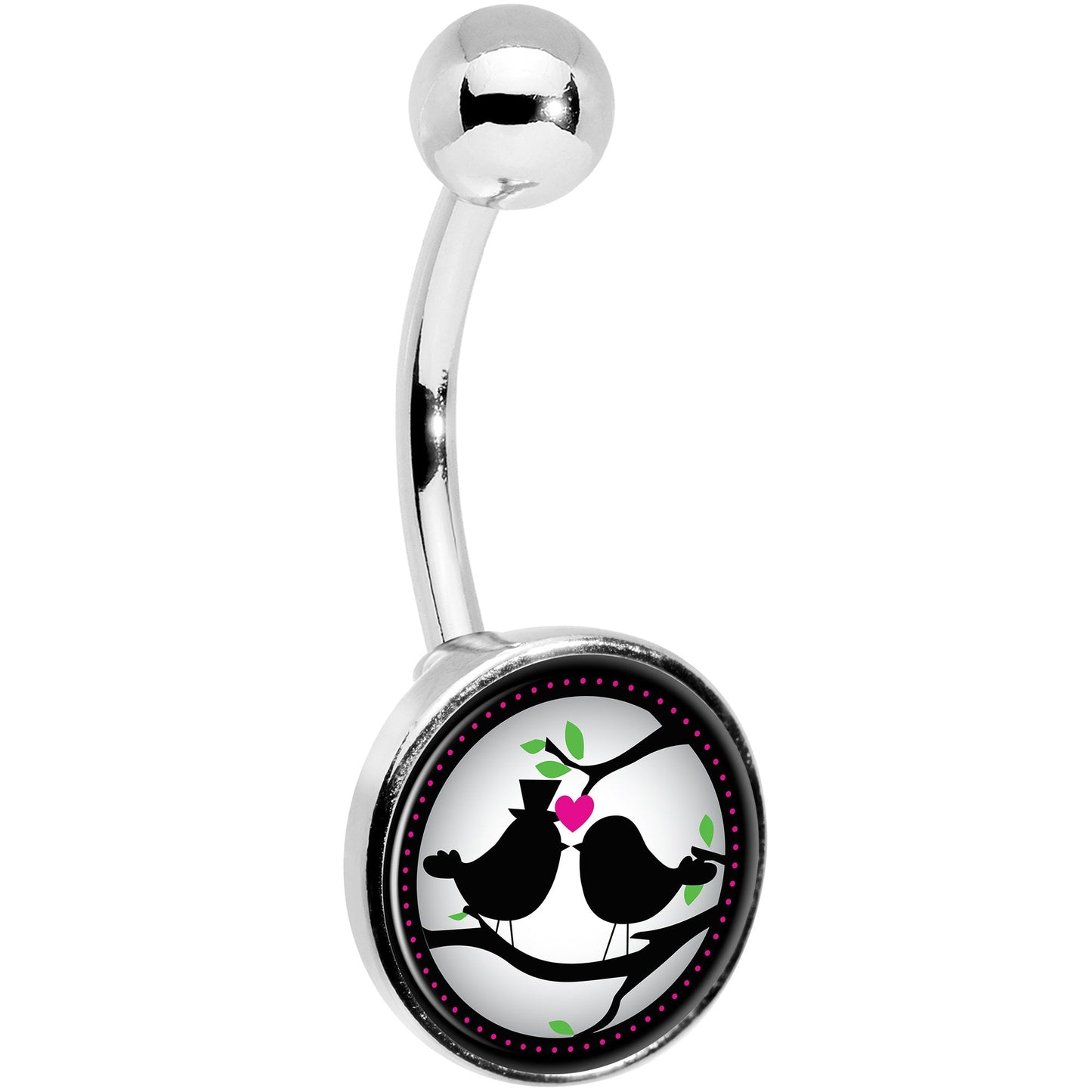 Lovebirds Silhouette Belly Ring