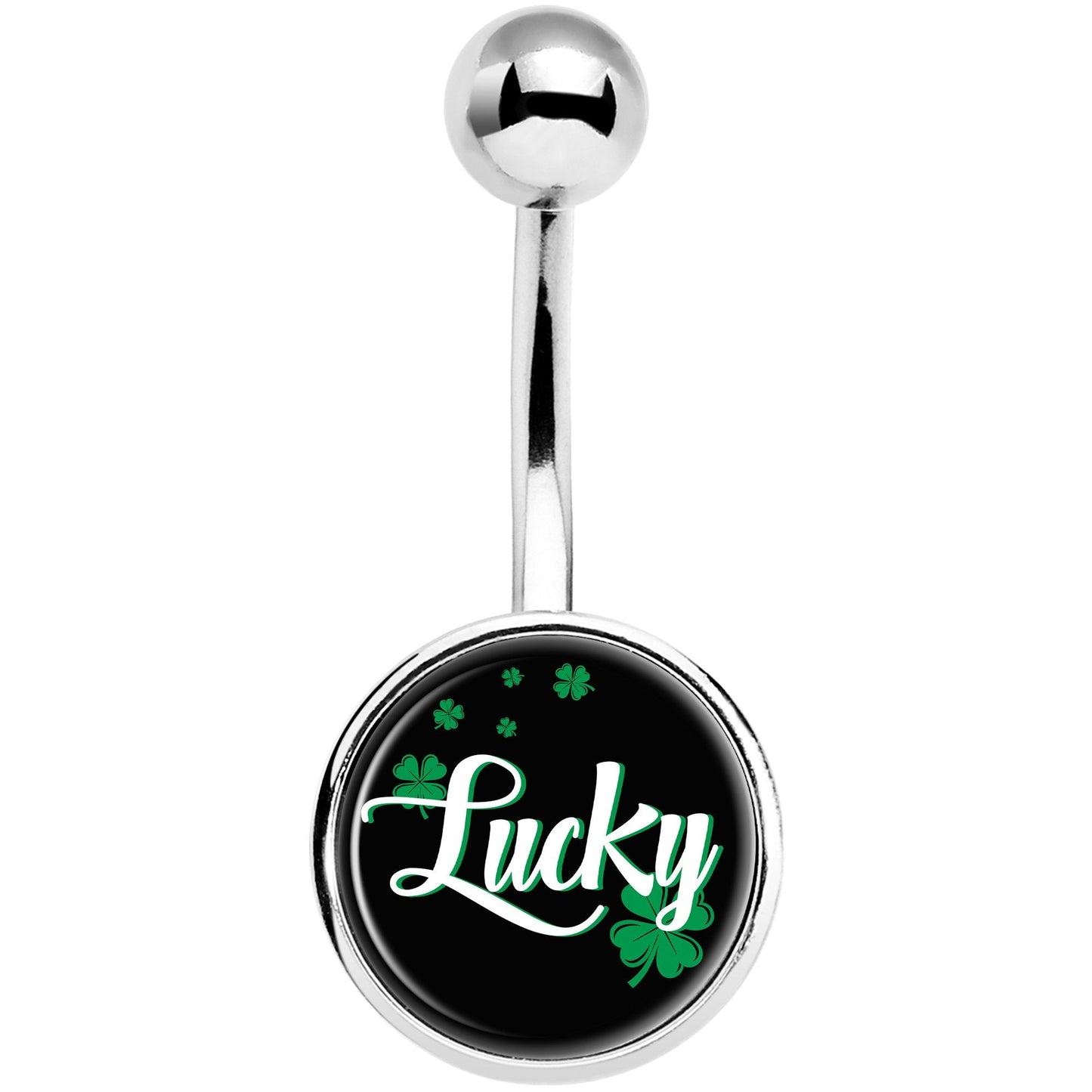 St Patricks Day Lucky Shamrock Belly Ring