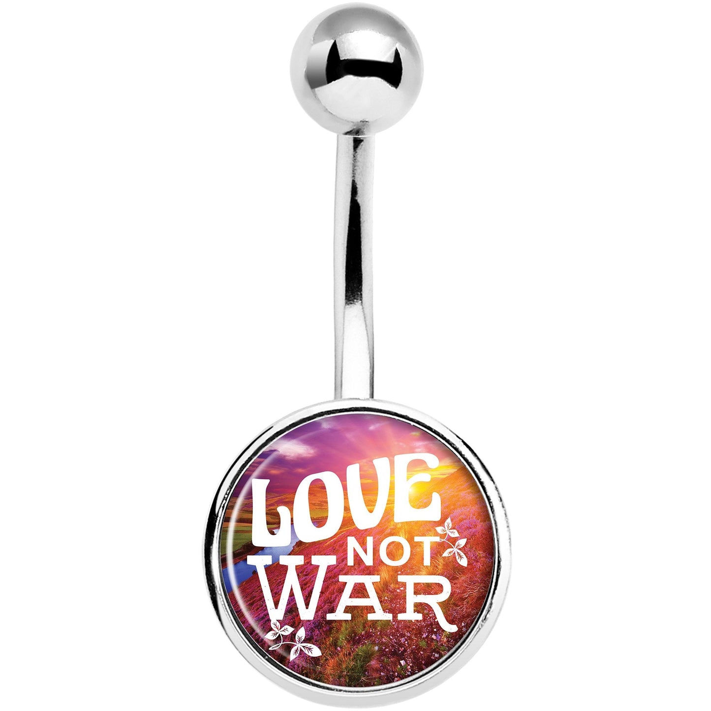Love Not War Belly Ring