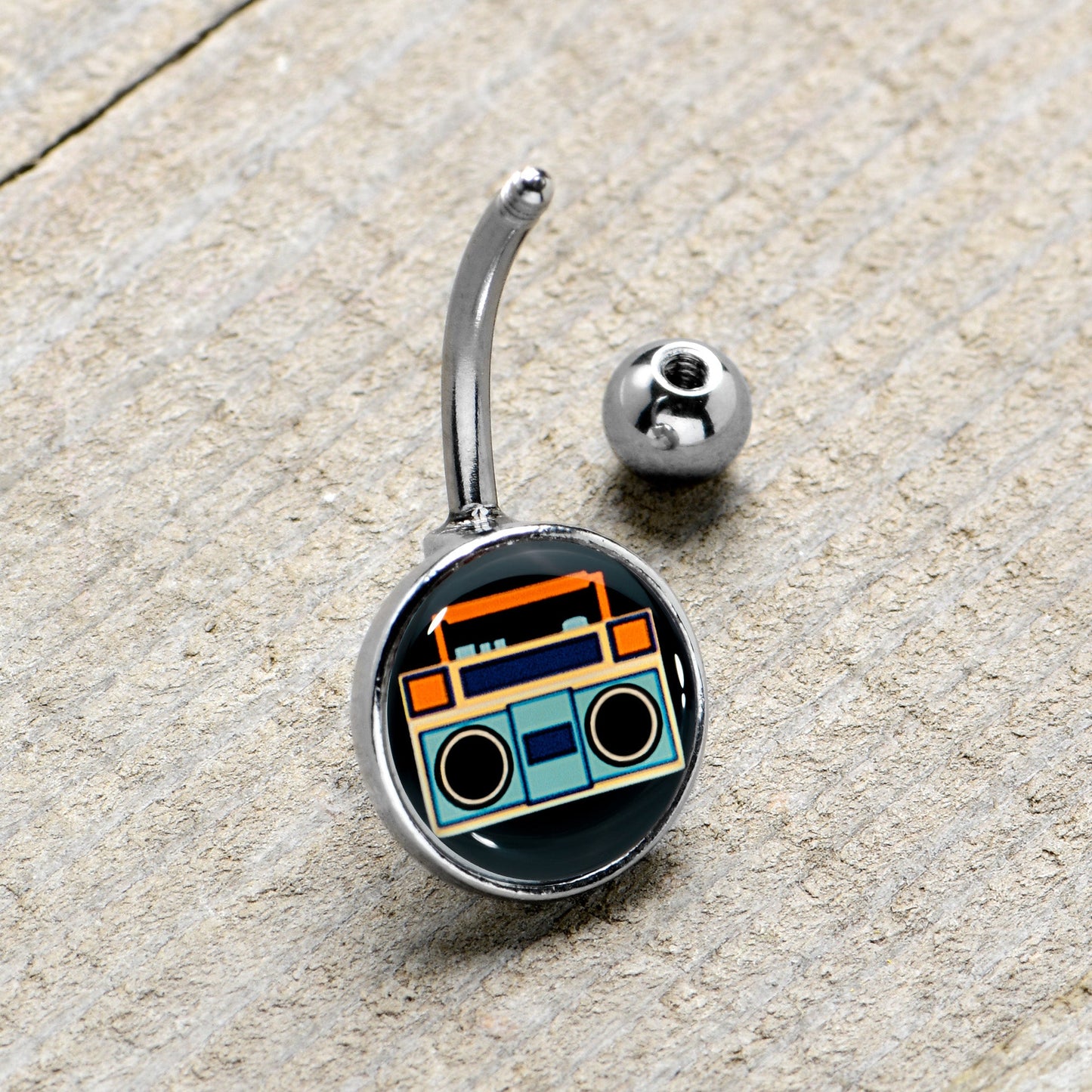 Retro Boombox Belly Ring by Onyx O