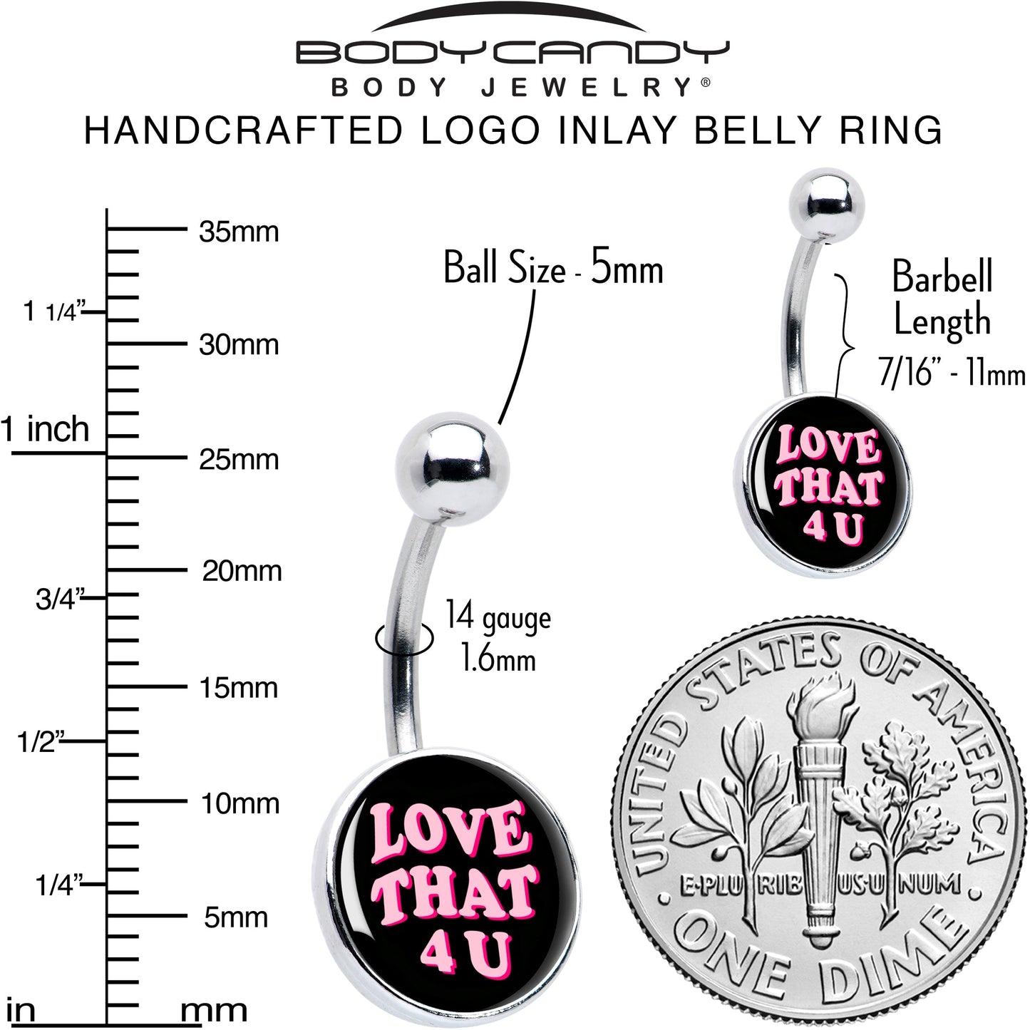 Love That 4 You Belly Ring by Onyx O
