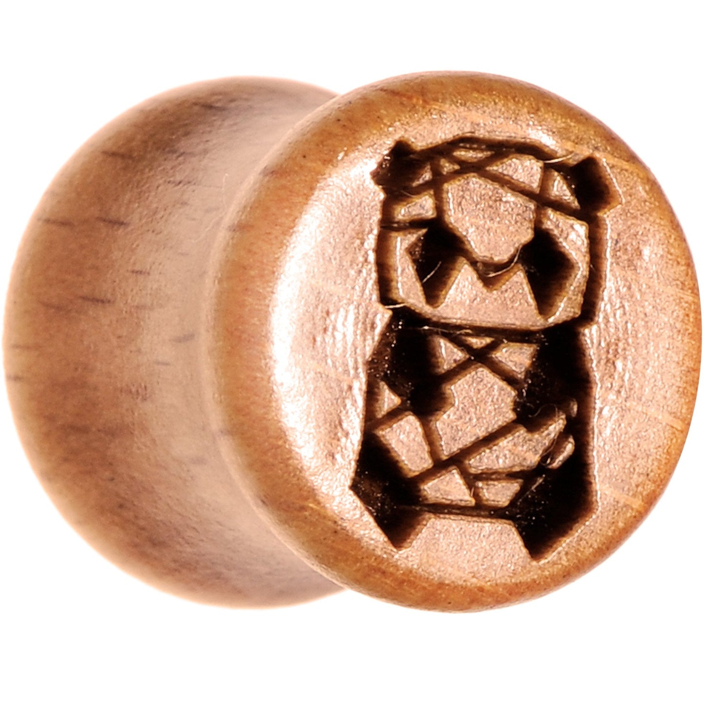 Organic Beechwood Geometric Panda Saddle Plug Set 0G to 25mm