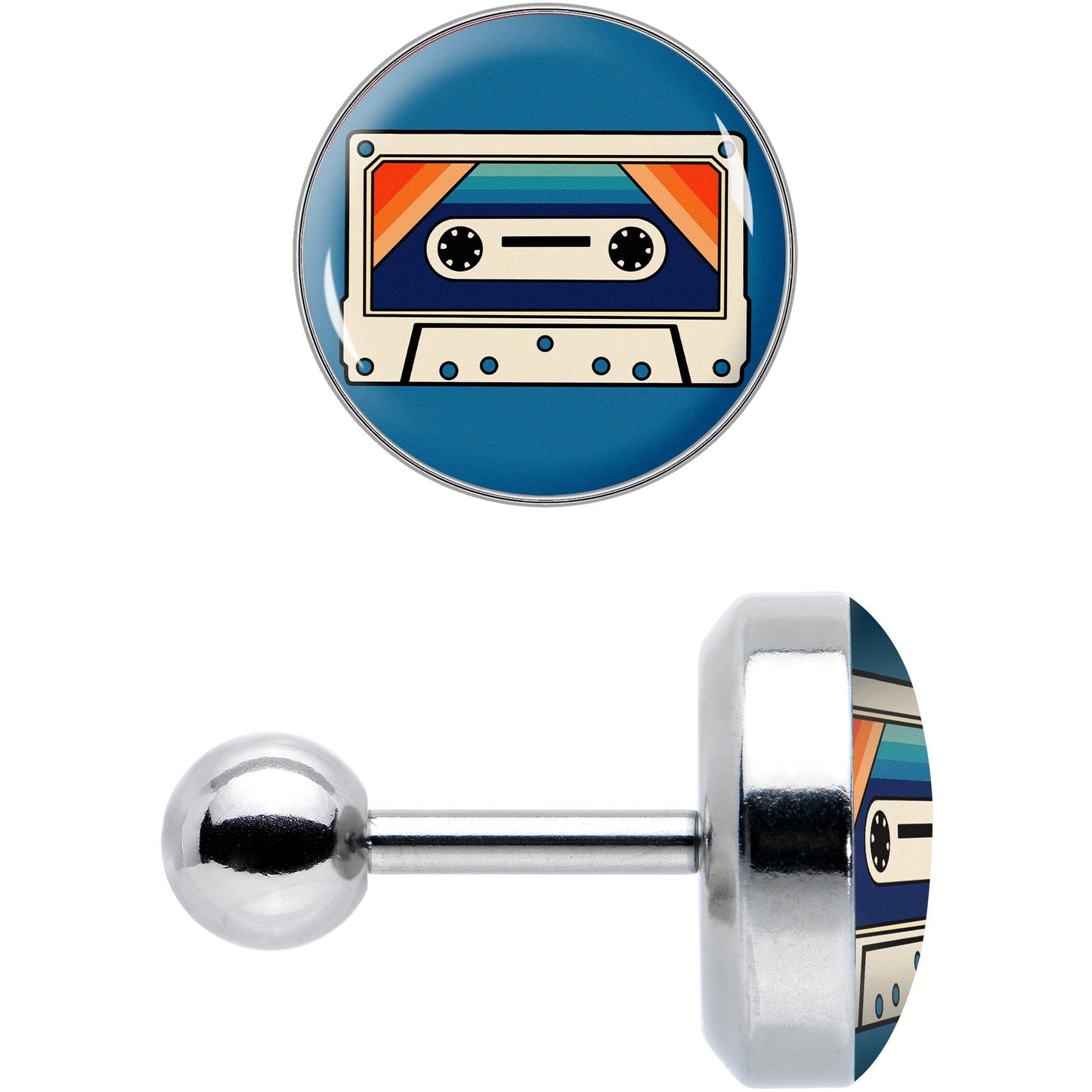 16G 1/4 Retro Cassette Tape Cartilage Tragus Earring by Onyx O