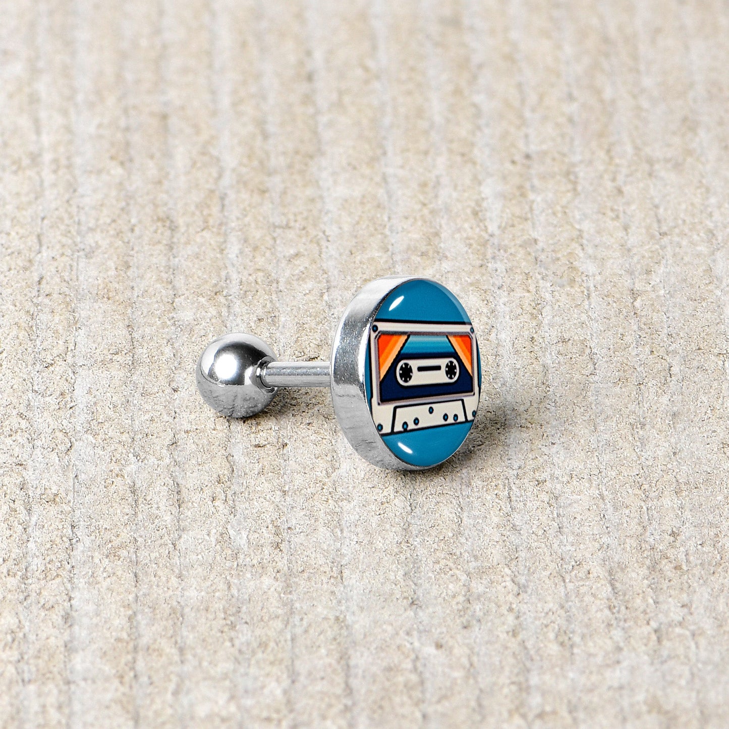 16G 1/4 Retro Cassette Tape Cartilage Tragus Earring by Onyx O