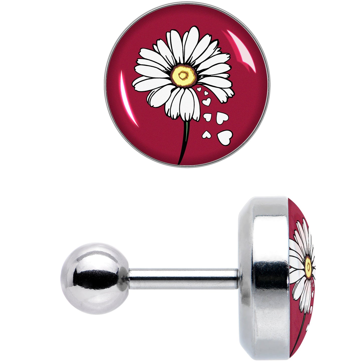 16G 1/4 Love Me Not Flower Tragus Cartilage Earring by Onyx O