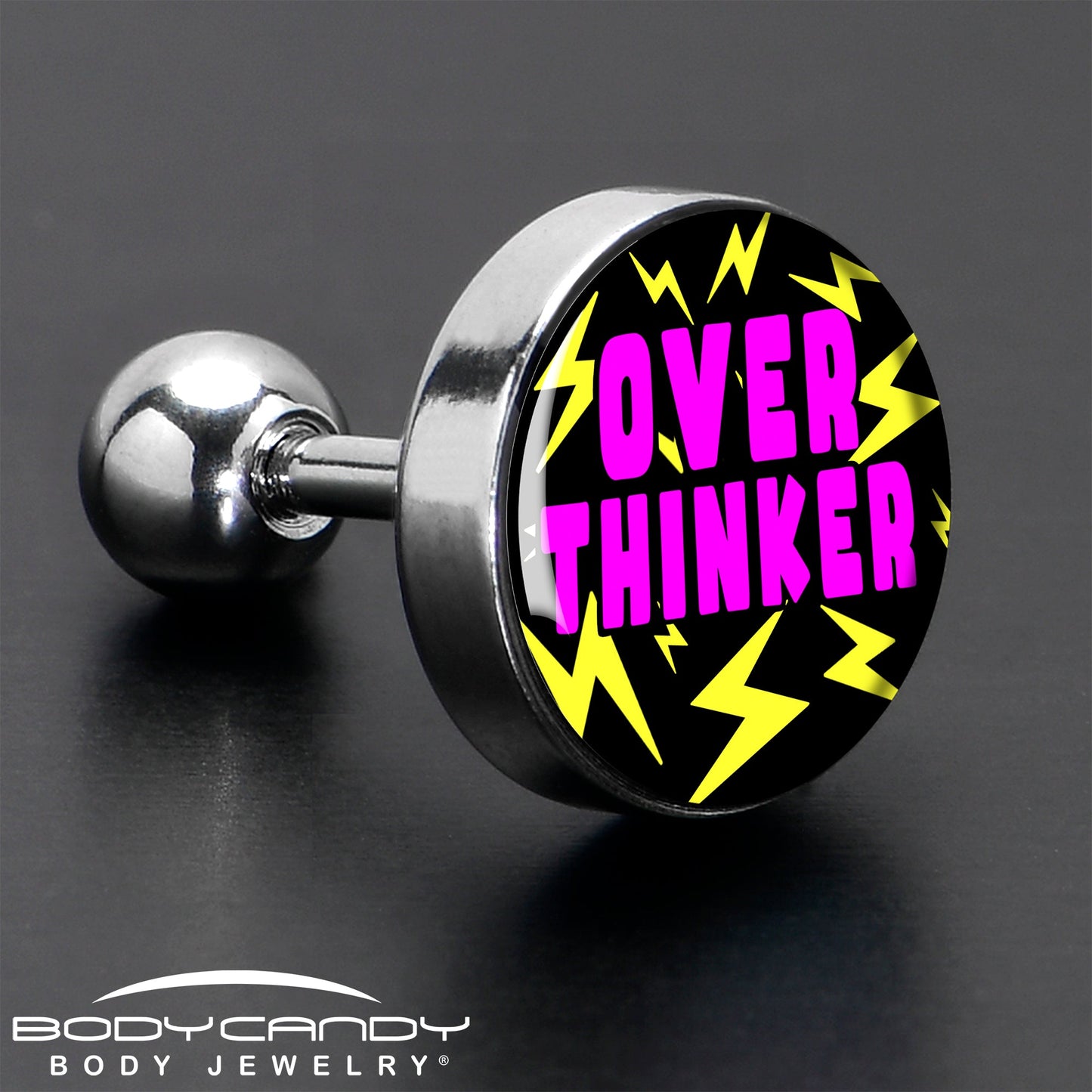 16G 1/4 Over Thinker Impact Tragus Cartilage Earring by Onyx O