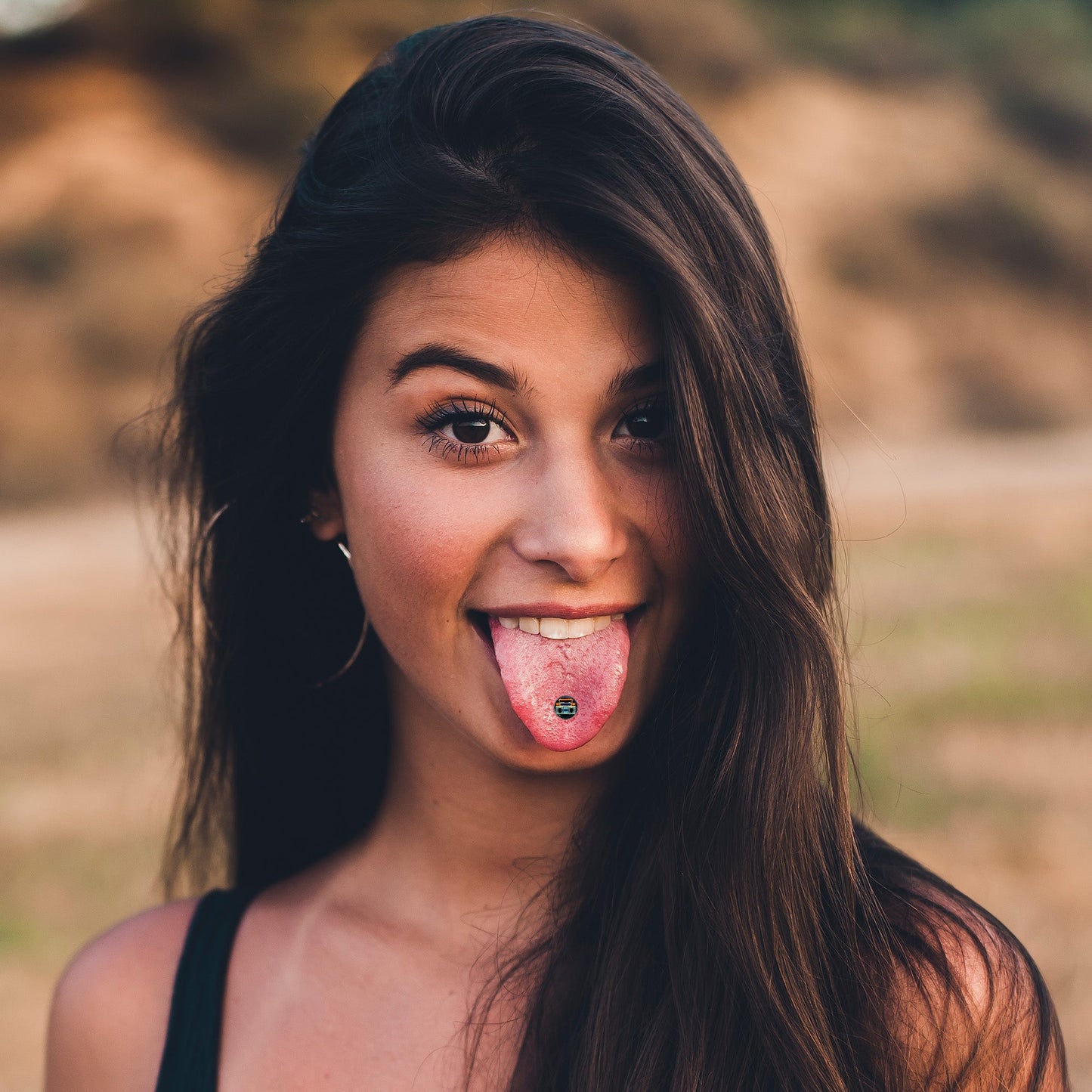 Retro Boombox Barbell Tongue Ring by Onyx O
