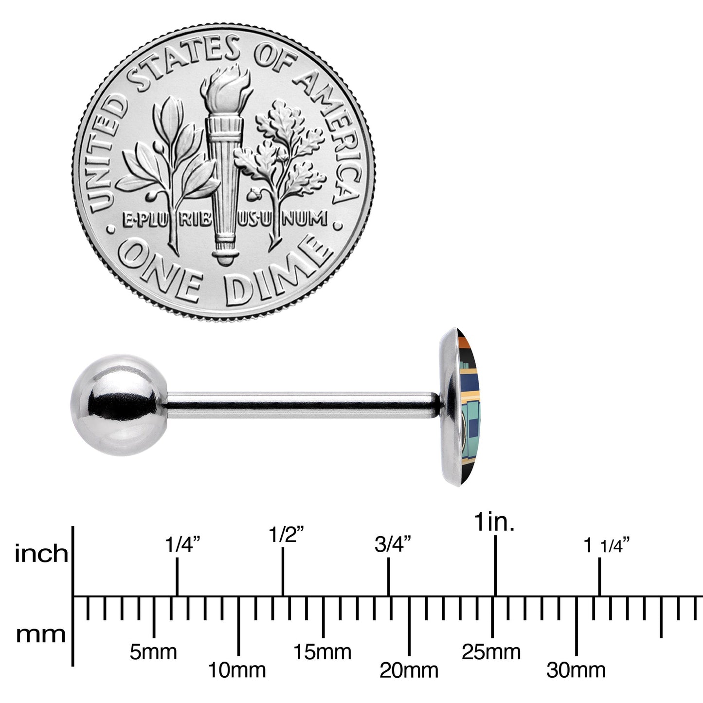 Retro Boombox Barbell Tongue Ring by Onyx O