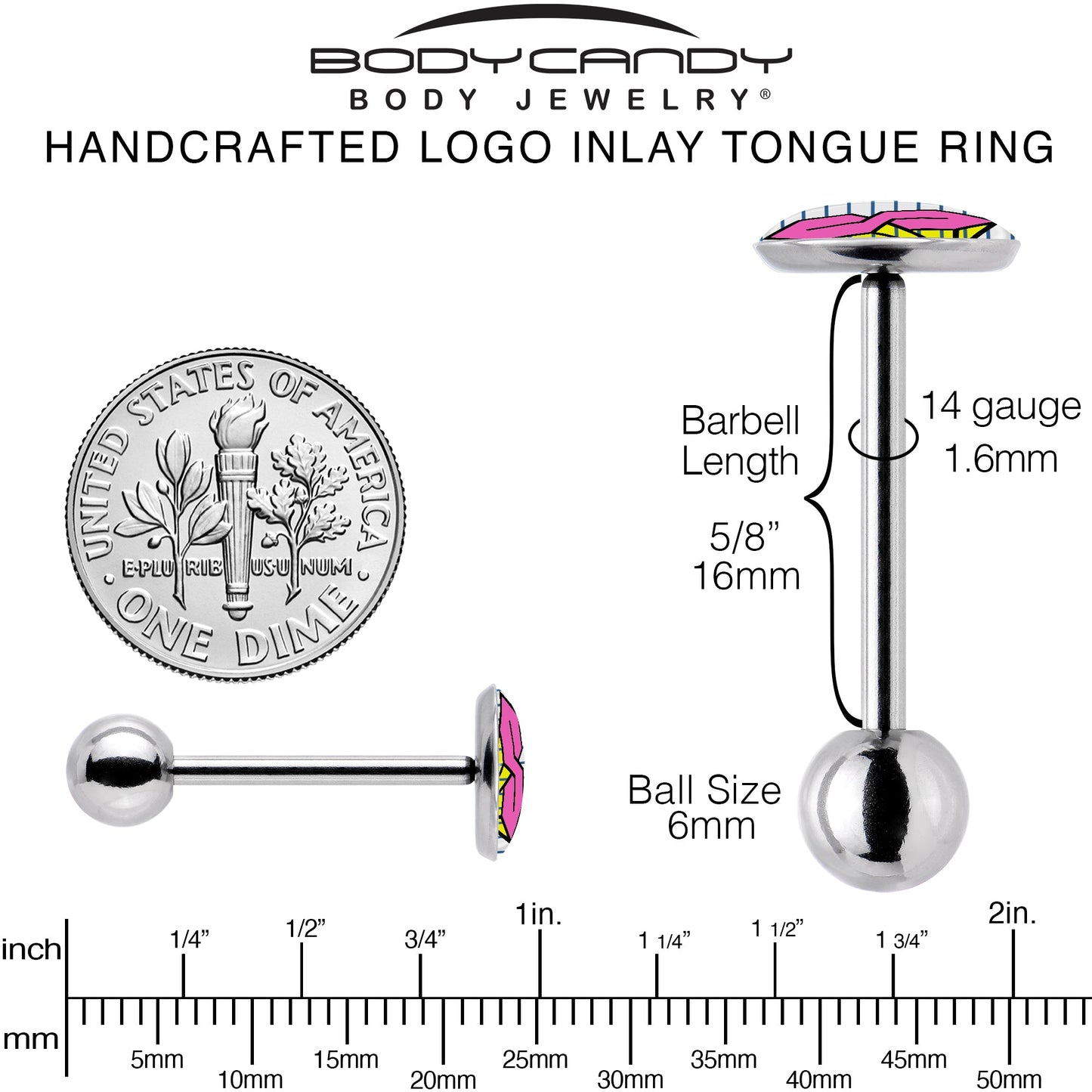 Hot Pink Cool S Barbell Tongue Ring by Onyx O