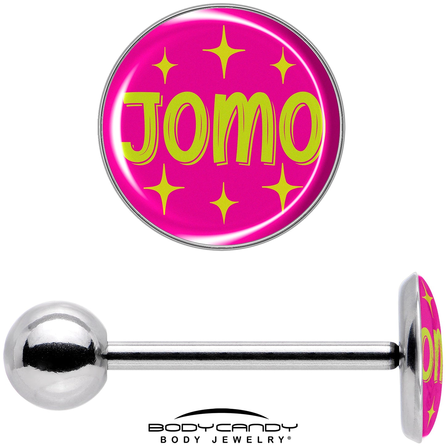 Pink JOMO Barbell Tongue Ring by Onyx O