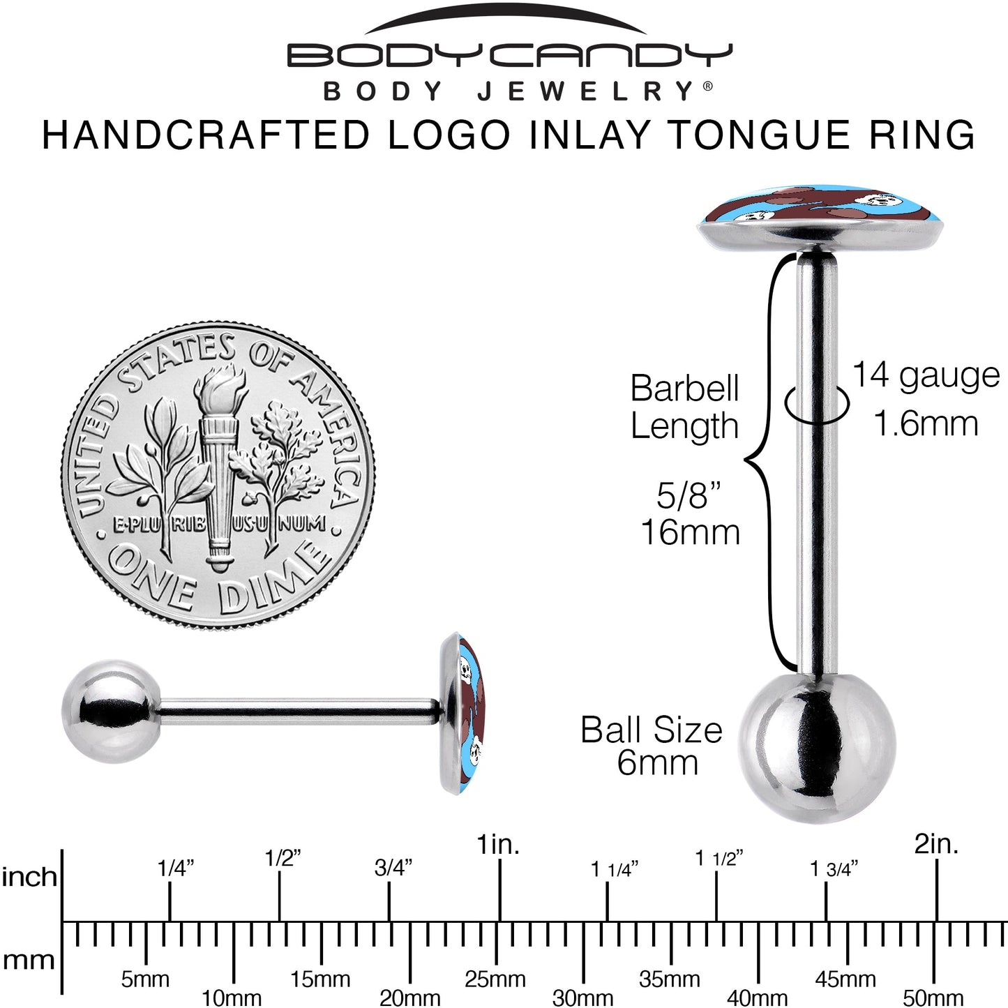 Oh My Otters Animal Barbell Tongue Ring by Onyx O