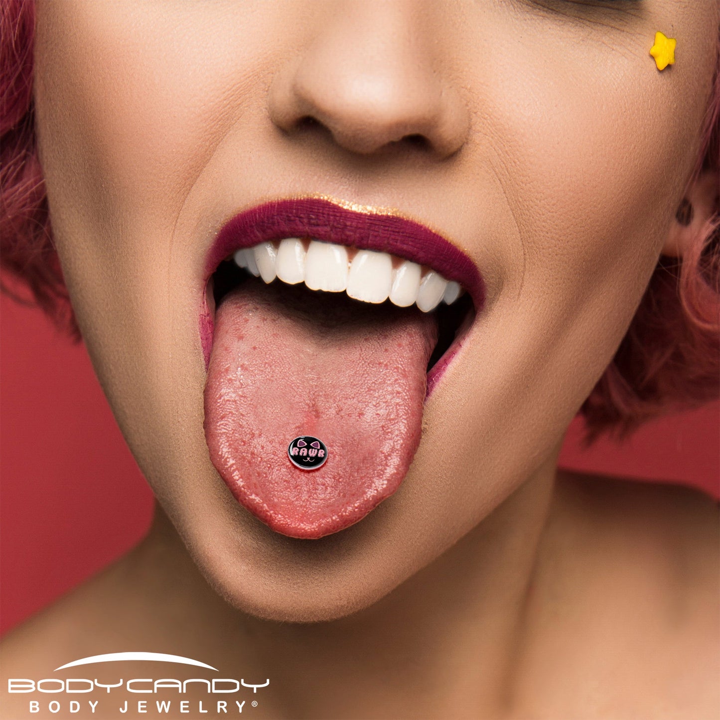 RAWR Kittly Cat Barbell Tongue Ring by Onyx O