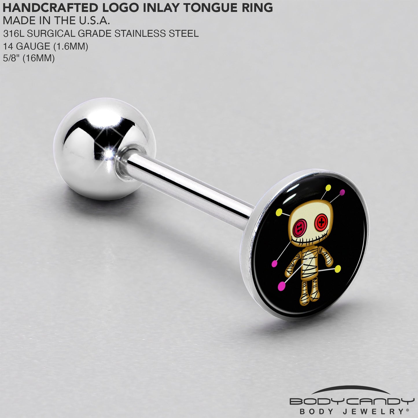 Voodoo Doll Barbell Tongue Ring by Onyx O
